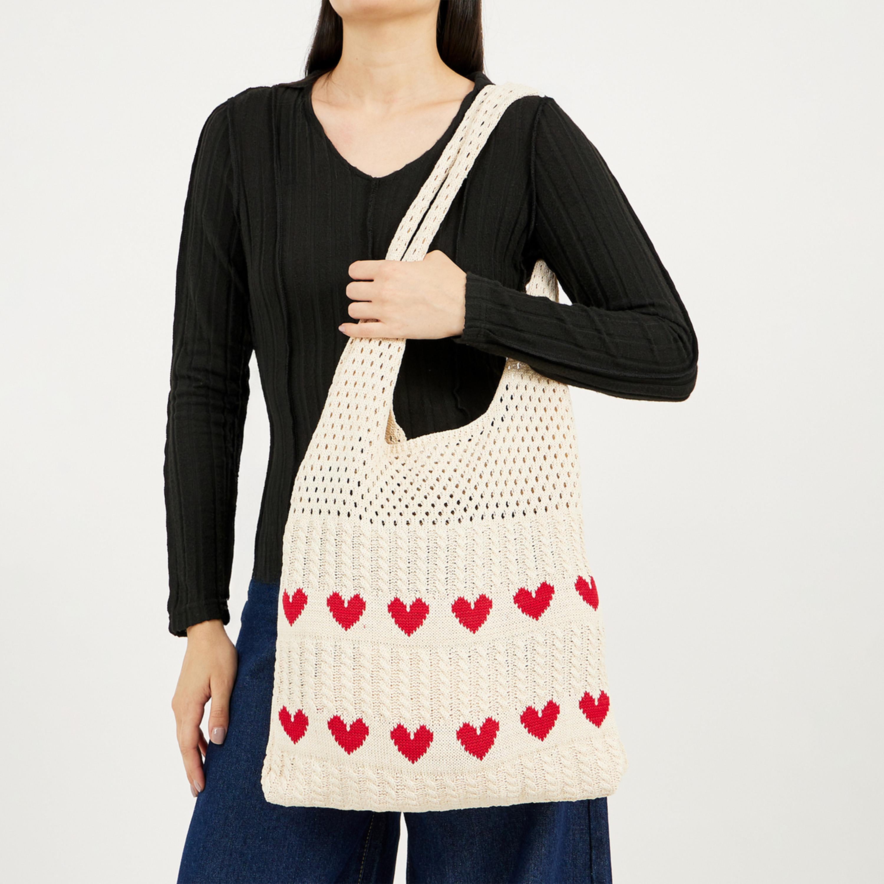 ستايلي - حقيبة شاطئ مطرزة - قلب-women-bagsandwallets-handbags-image-2