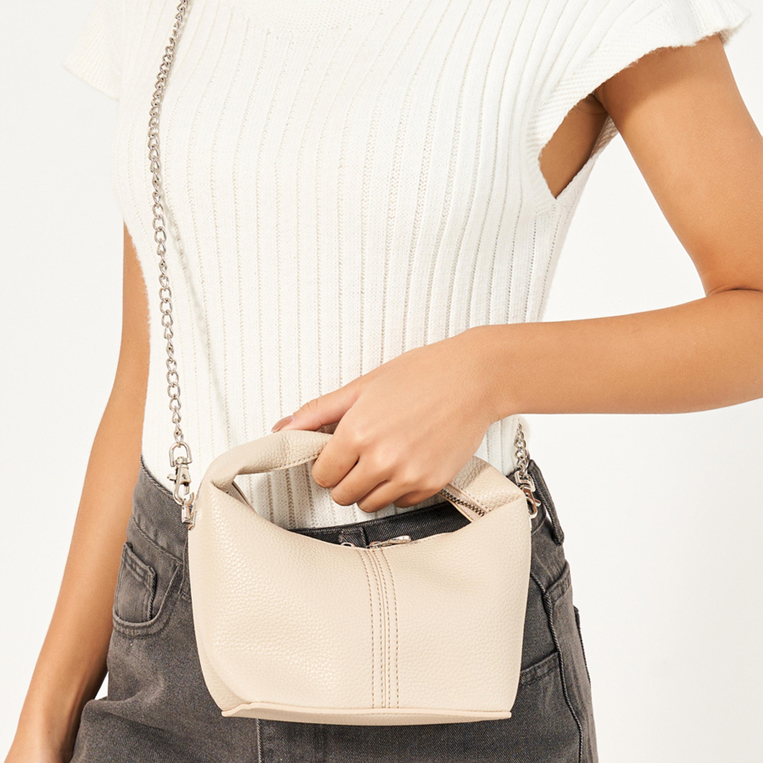ستايلي - حقيبة يد سادة بمقبض علوي وحزام سلسلة-women-bagsandwallets-handbags-image-3