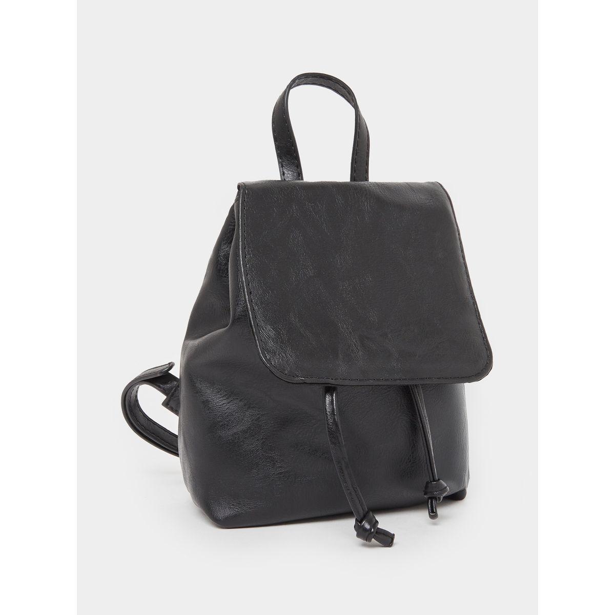 Solid Flap Backpack with Drawstring-women-bagsandwallets-backpacks-image-1