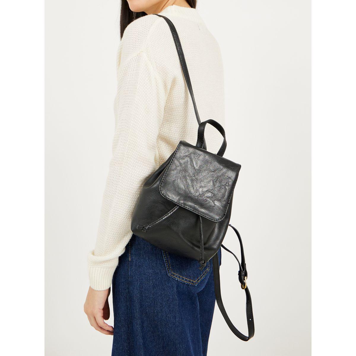 Solid Flap Backpack with Drawstring-women-bagsandwallets-backpacks-image-3