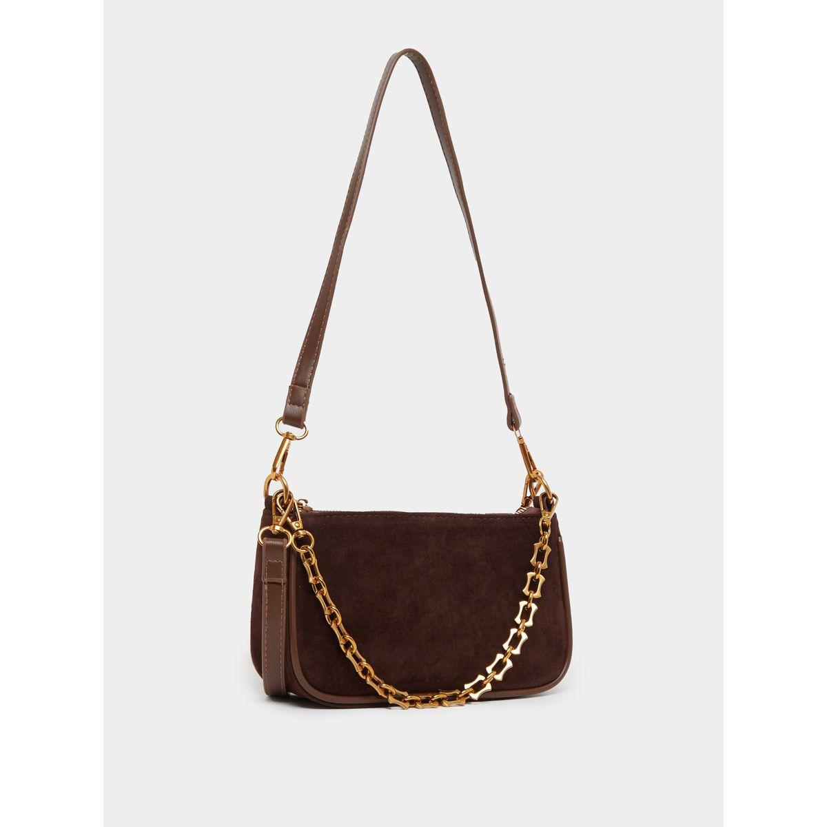 حقيبة كتف بمظهر مخملي على شكل سلسلة-women-bagsandwallets-handbags-image-1