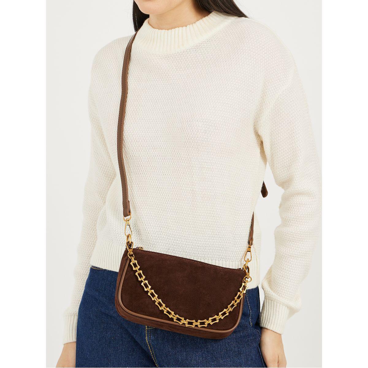 Chain Drop Velvet Look Shoulder Bag-women-bagsandwallets-handbags-image-3