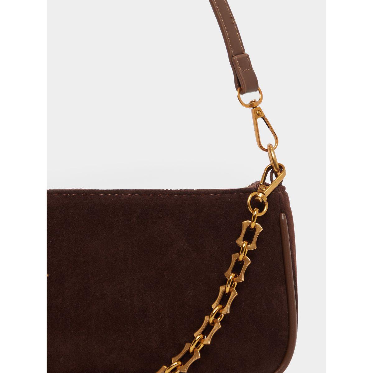 Chain Drop Velvet Look Shoulder Bag-women-bagsandwallets-handbags-image-5