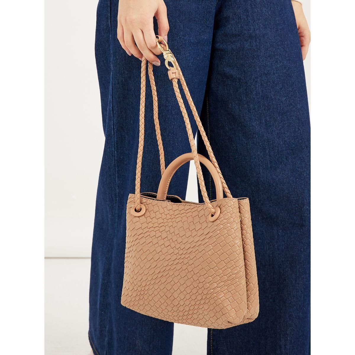 Textured Hobo Bag with Top Handle-women-bagsandwallets-handbags-image-3