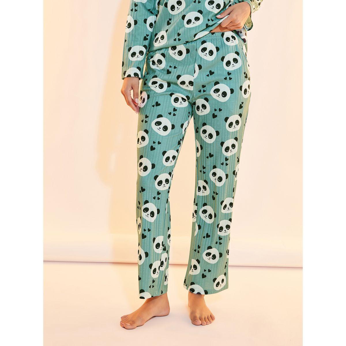 Take Two All Over Panda Print Long Sleeves T-Shirt and Pyjama Set-women-clothing-nightwear-pyjamas-longsets-image-5