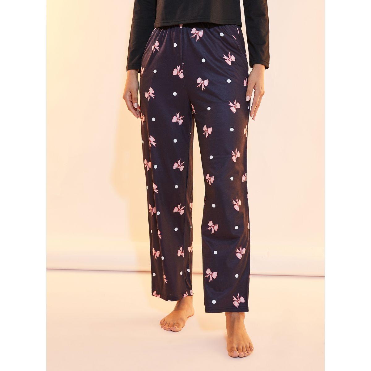 طقم من بنطال بيجاما مع تيشيرت بياقة دائرية-women-clothing-nightwear-pyjamas-longsets-image-5