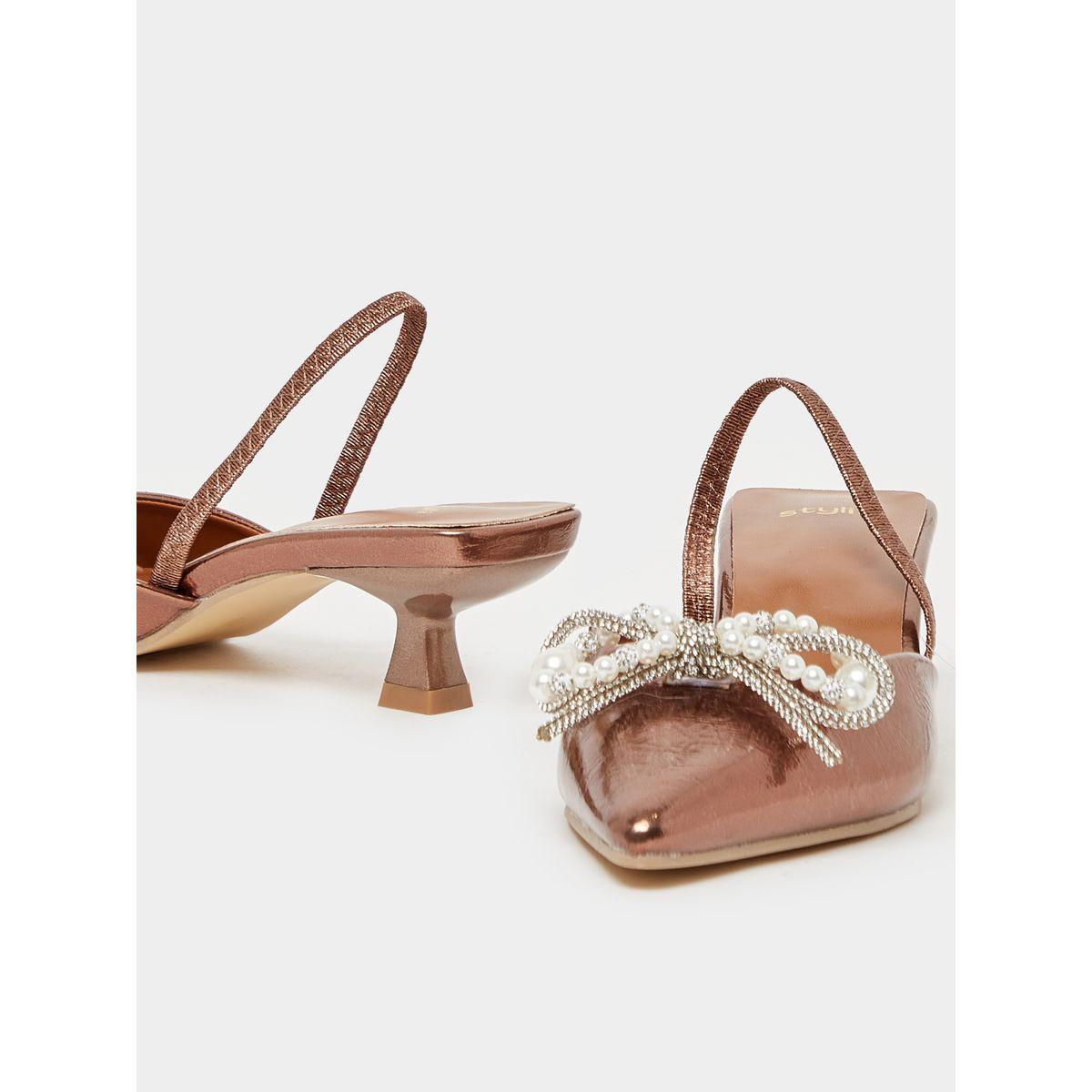 Embellished Bow Accent Slingback Pointed Toe Shoes-women-shoes-loafersandmoccasins-image-3