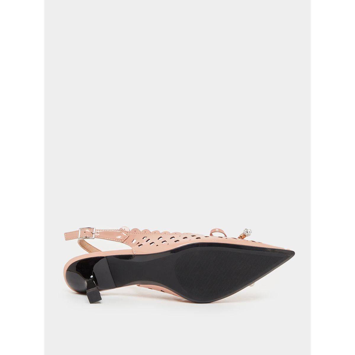 Bow Accent Pointed Toe Slingback Shoes-women-shoes-heels-image-6