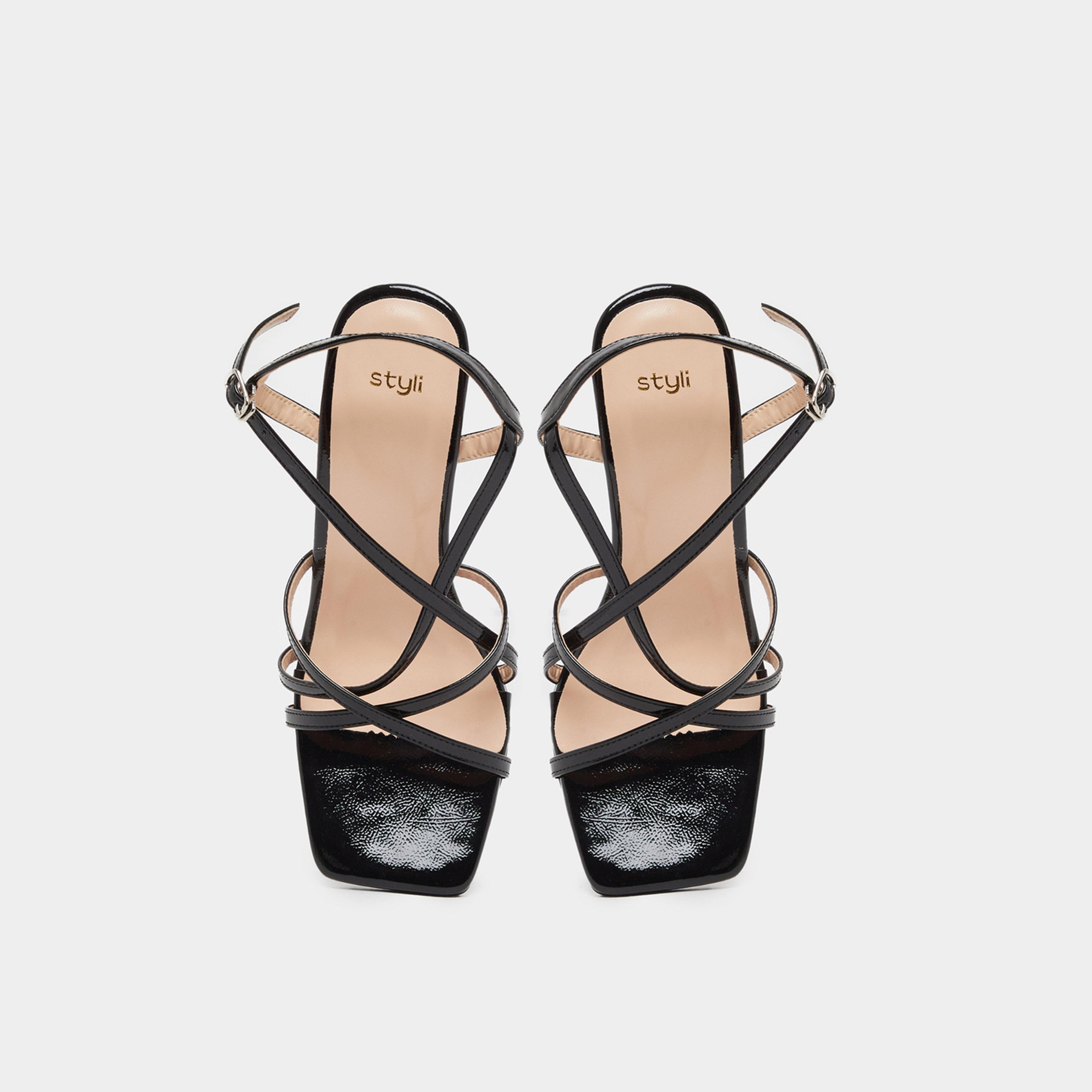 ستايلي - صندل بكعب إسفين وأشرطة سادة-women-shoes-sandals-heeled-image-5