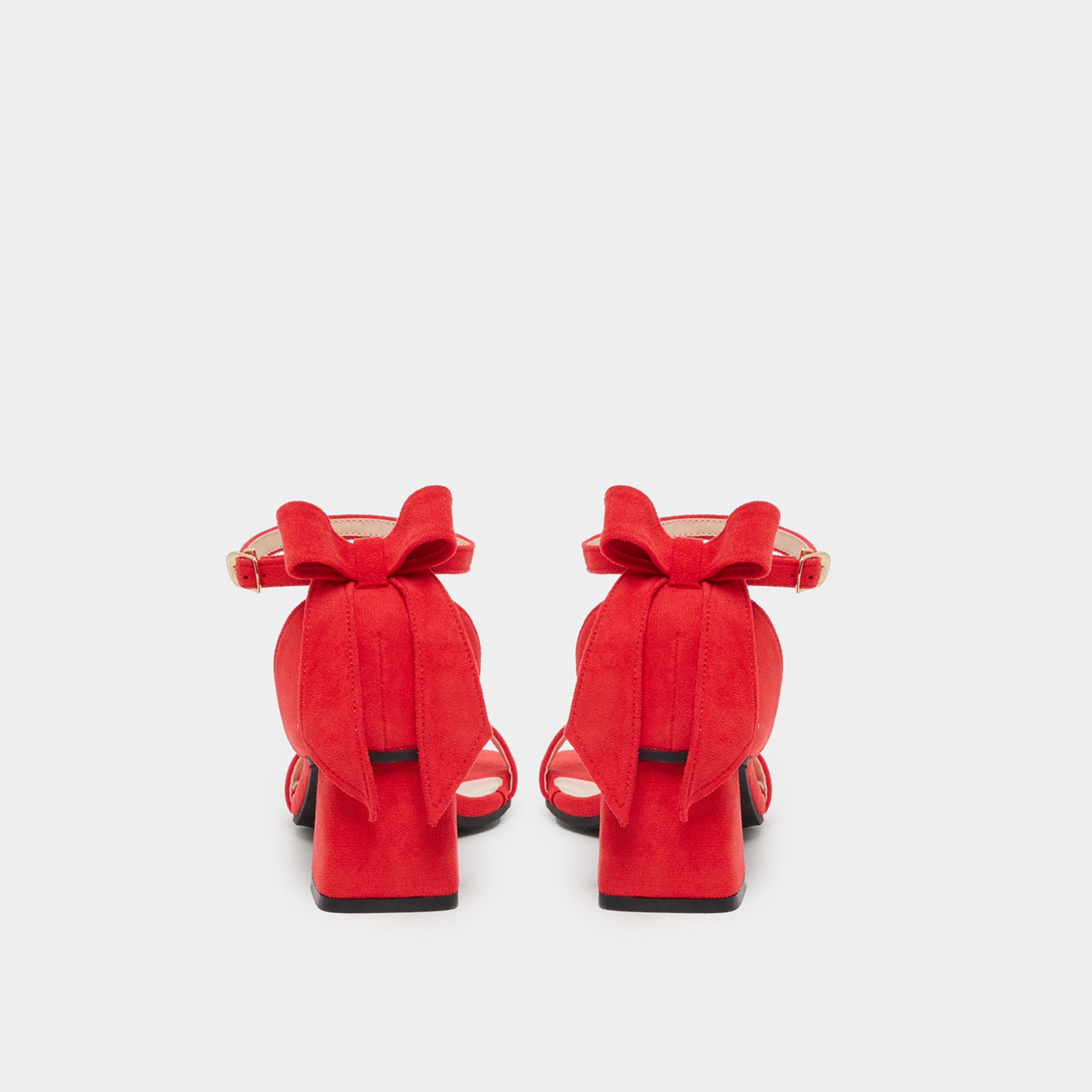 ستايلي - صندل بكعب عريض وحزام للكاحل وتفاصيل فيونكة من الخلف-women-shoes-sandals-heeled-image-4