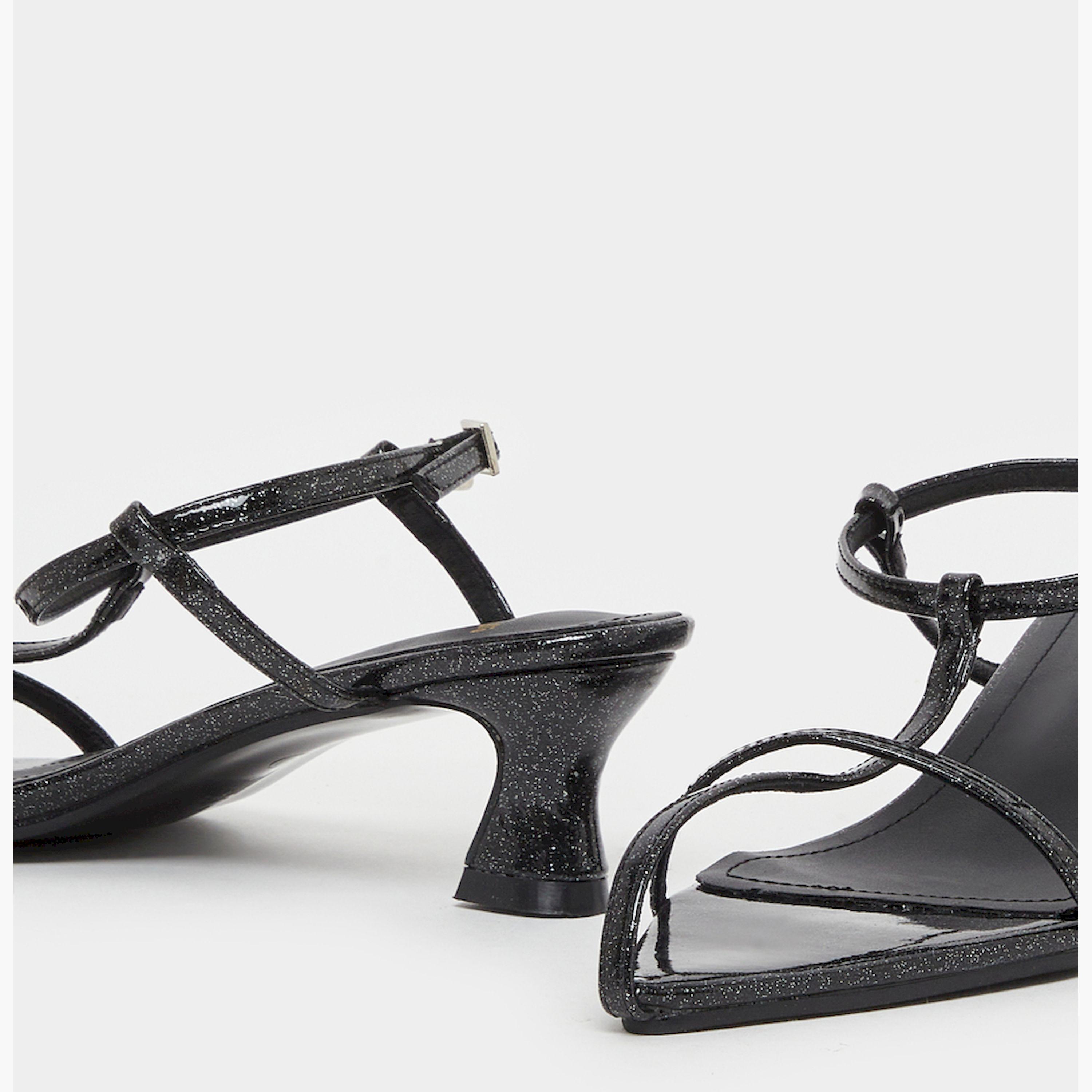 Styli Glittered Pointed Toe Kitten Heel Sandals-women-shoes-sandals-heeled-image-3