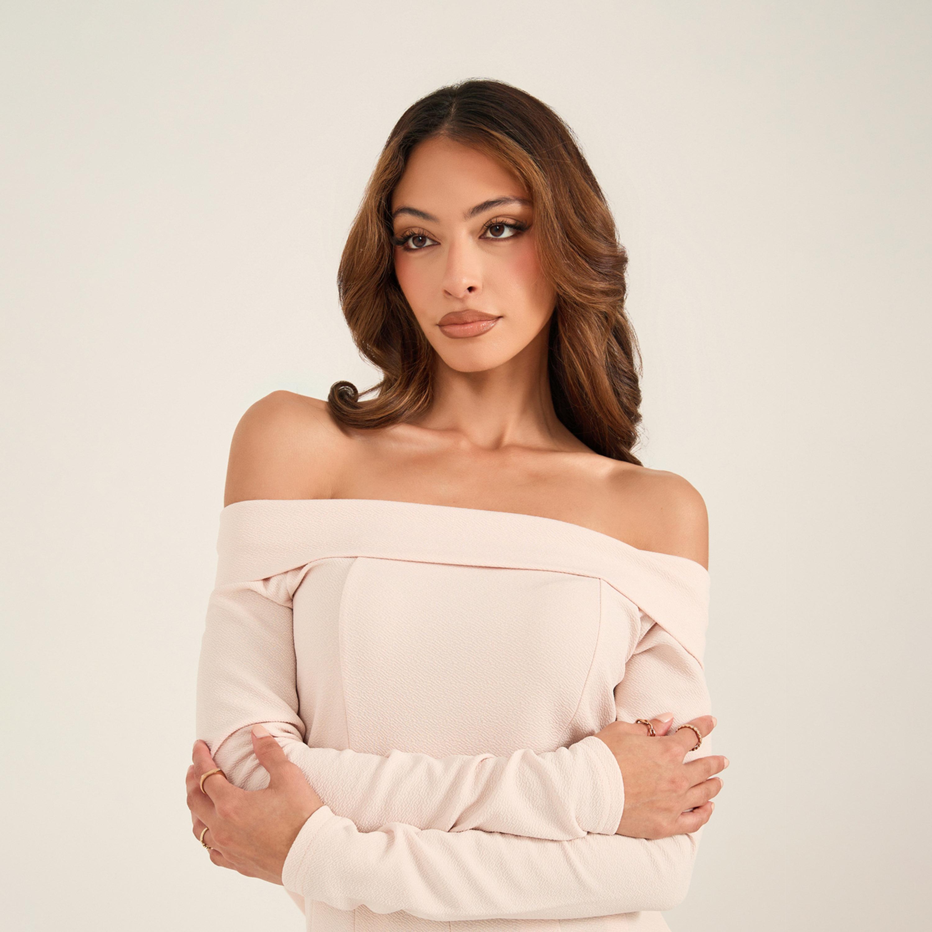 ستايلي - جمبسوت سادة بأكتاف واسعة وساق واسعة-women-clothing-jumpsuits-image-3