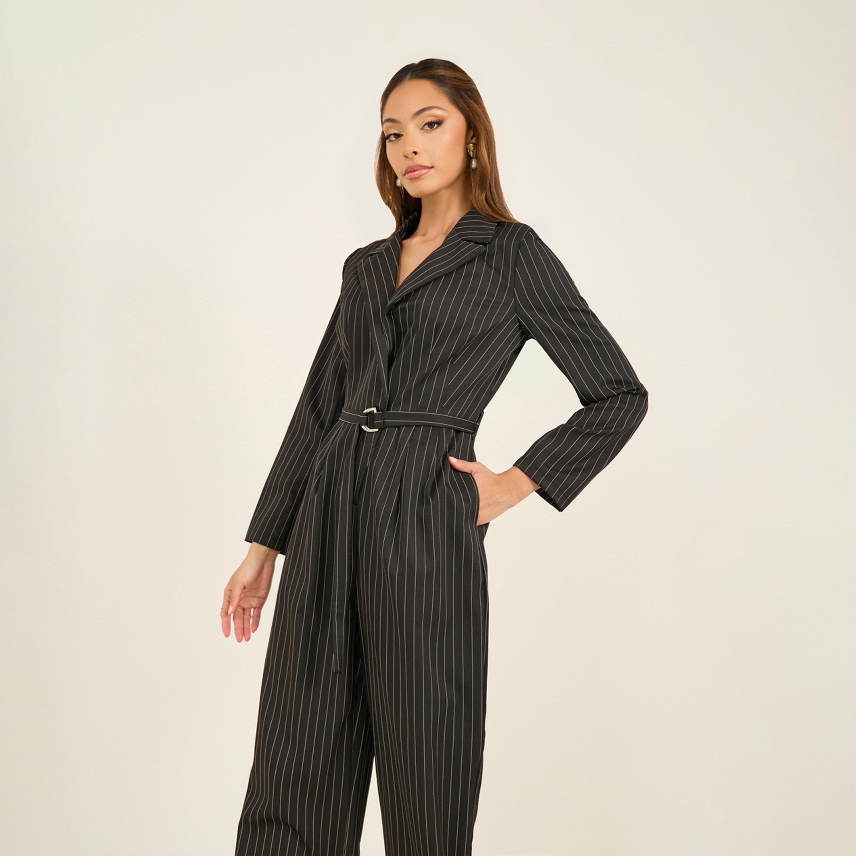 Styli Striped Notch Label Wide Leg Jumpsuit With Belt-women-clothing-jumpsuits-image-4