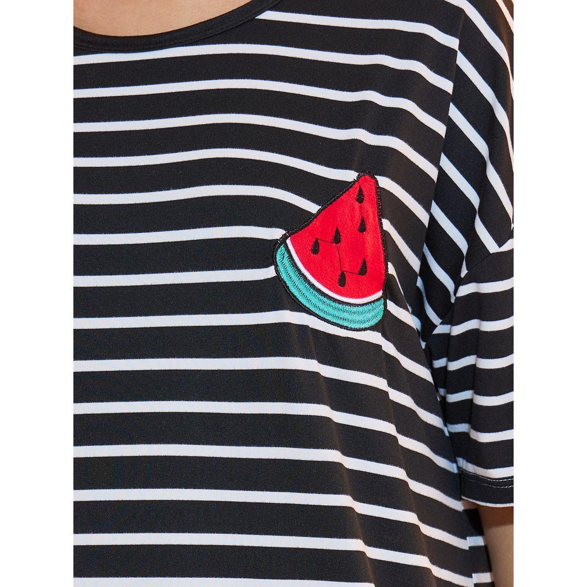 Take Two Striped Sleep T-Shirt Dress with Patch Detail-women-clothing-nightwear-nighties-image-3