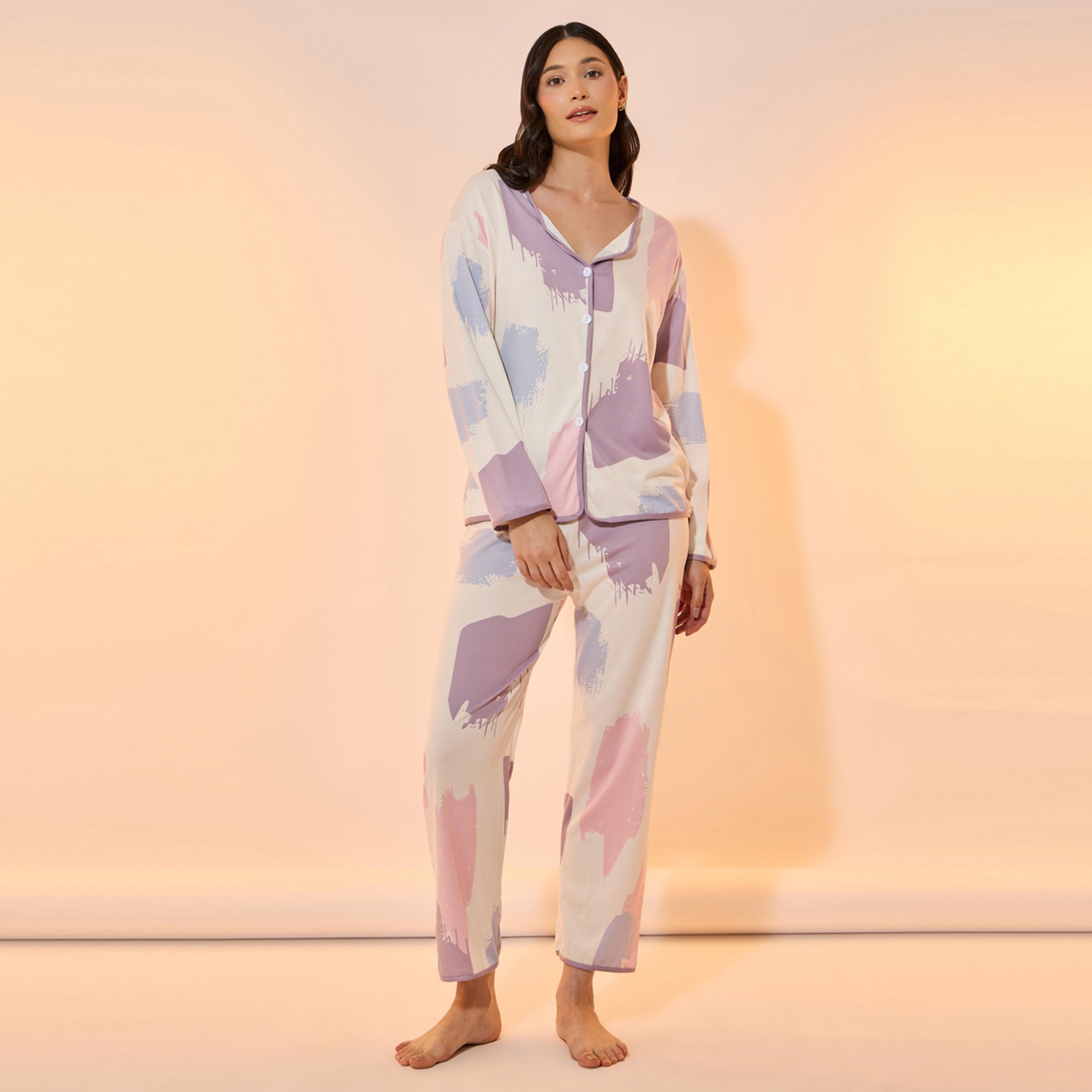 Take Two All Over Print Shirt and Pyjama Set-women-clothing-nightwear-pyjamas-longsets-image-1