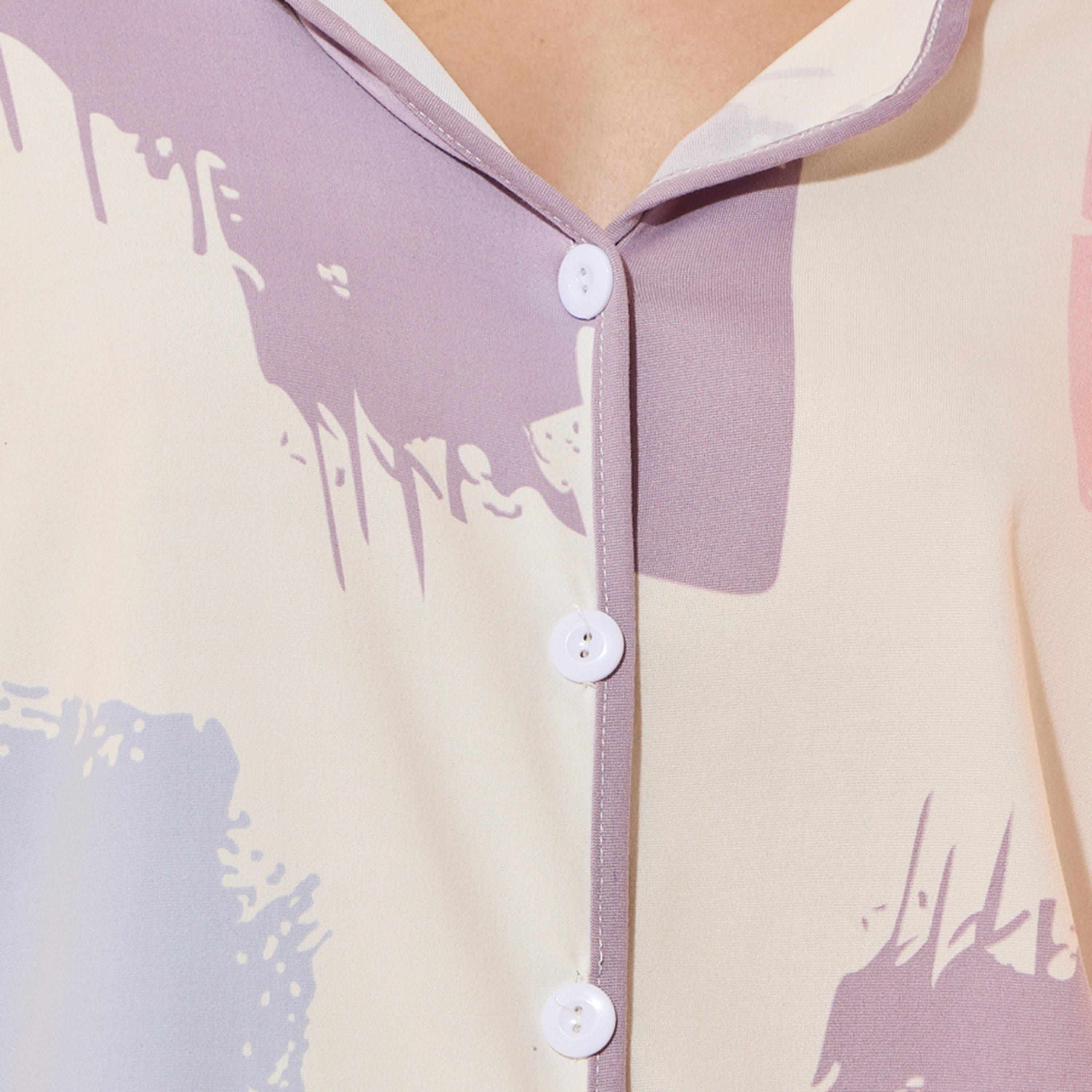 طقم من بنطال بيجاما مع بلوزة مطبعة بالكامل-women-clothing-nightwear-pyjamas-longsets-image-3