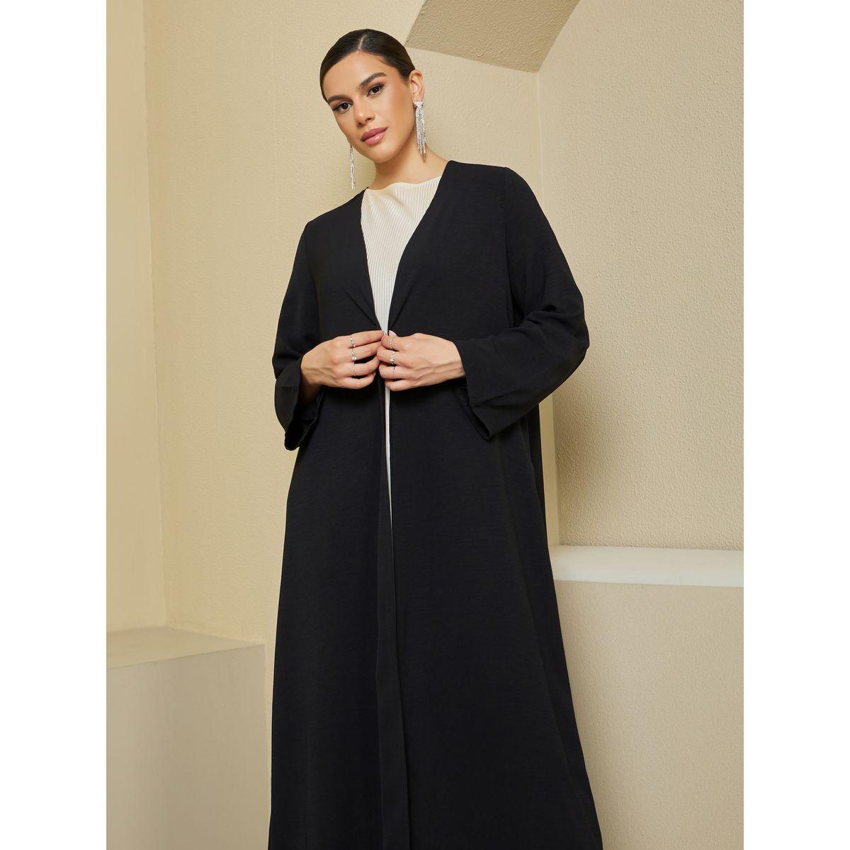 Styli Front Open Crepe Abaya-women-arabicclothing-abayas-image-3