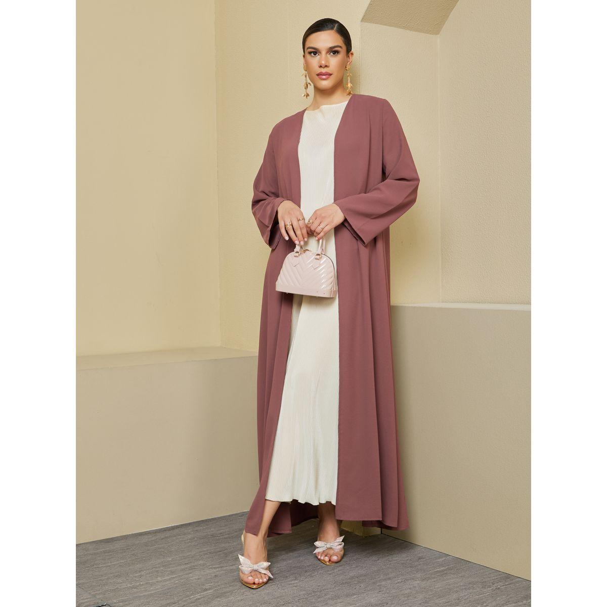 Styli Front Open Crepe Abaya-women-arabicclothing-abayas-image-2