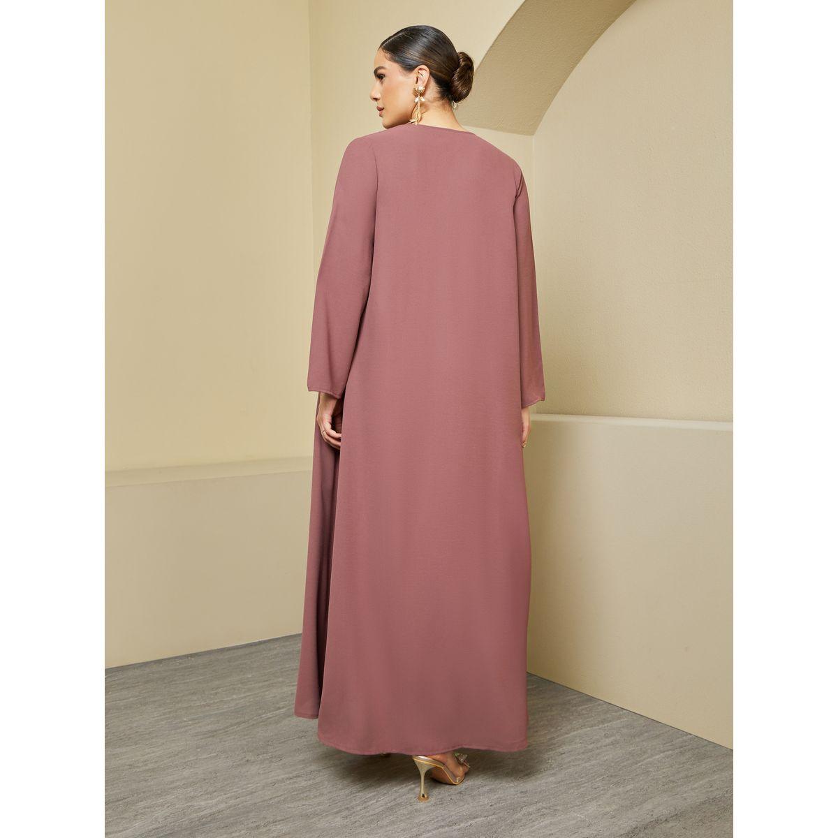 Styli Front Open Crepe Abaya-women-arabicclothing-abayas-image-5