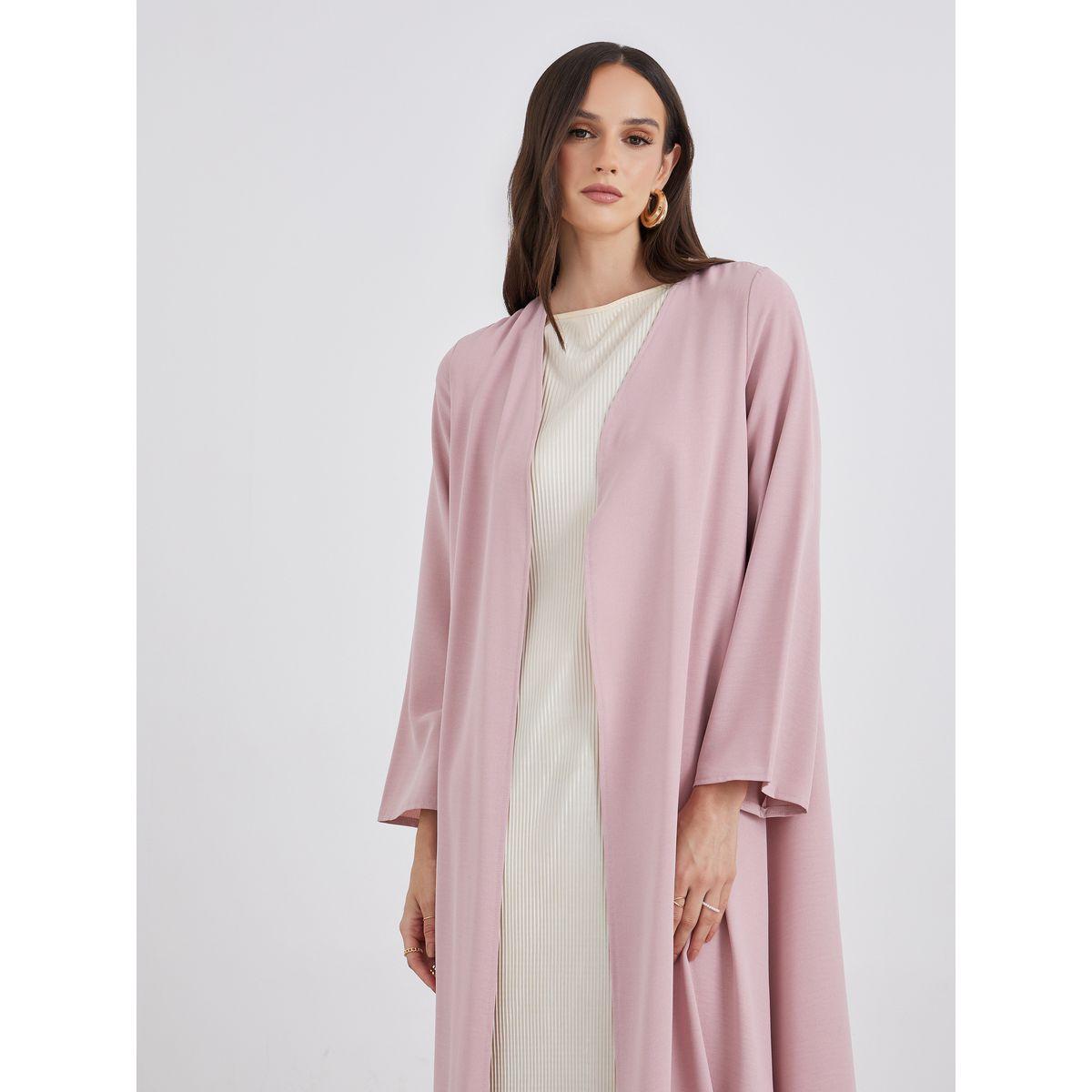 Amirah X Styli Front Open Crepe Abaya-women-arabicclothing-abayas-image-2