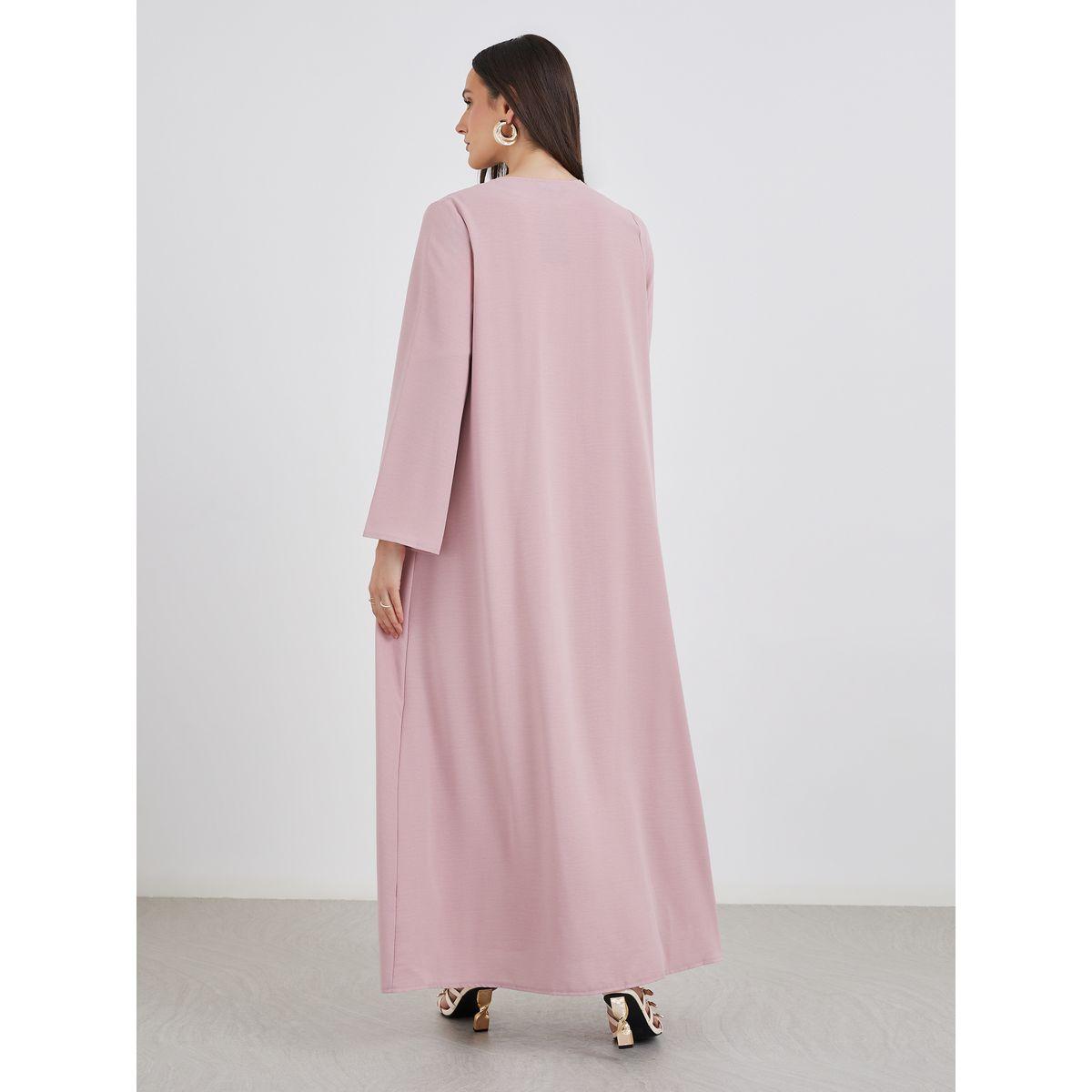 Amirah X Styli Front Open Crepe Abaya-women-arabicclothing-abayas-image-4