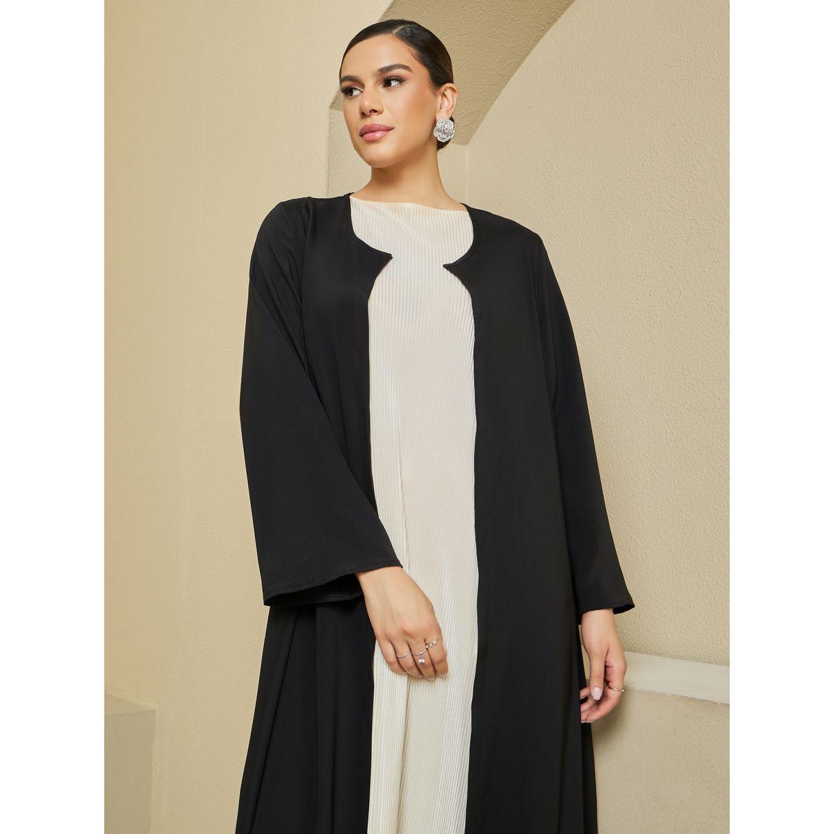 Styli Regular Fit Front Open Crepe Abaya-women-arabicclothing-abayas-image-4