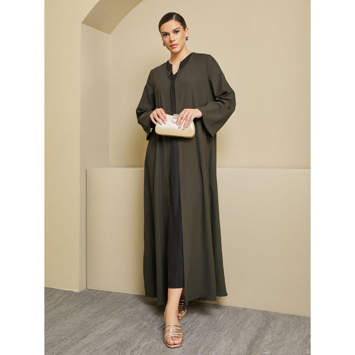 Styli Regular Fit Front Open Crepe Abaya-women-arabicclothing-jalabiyas-image-1