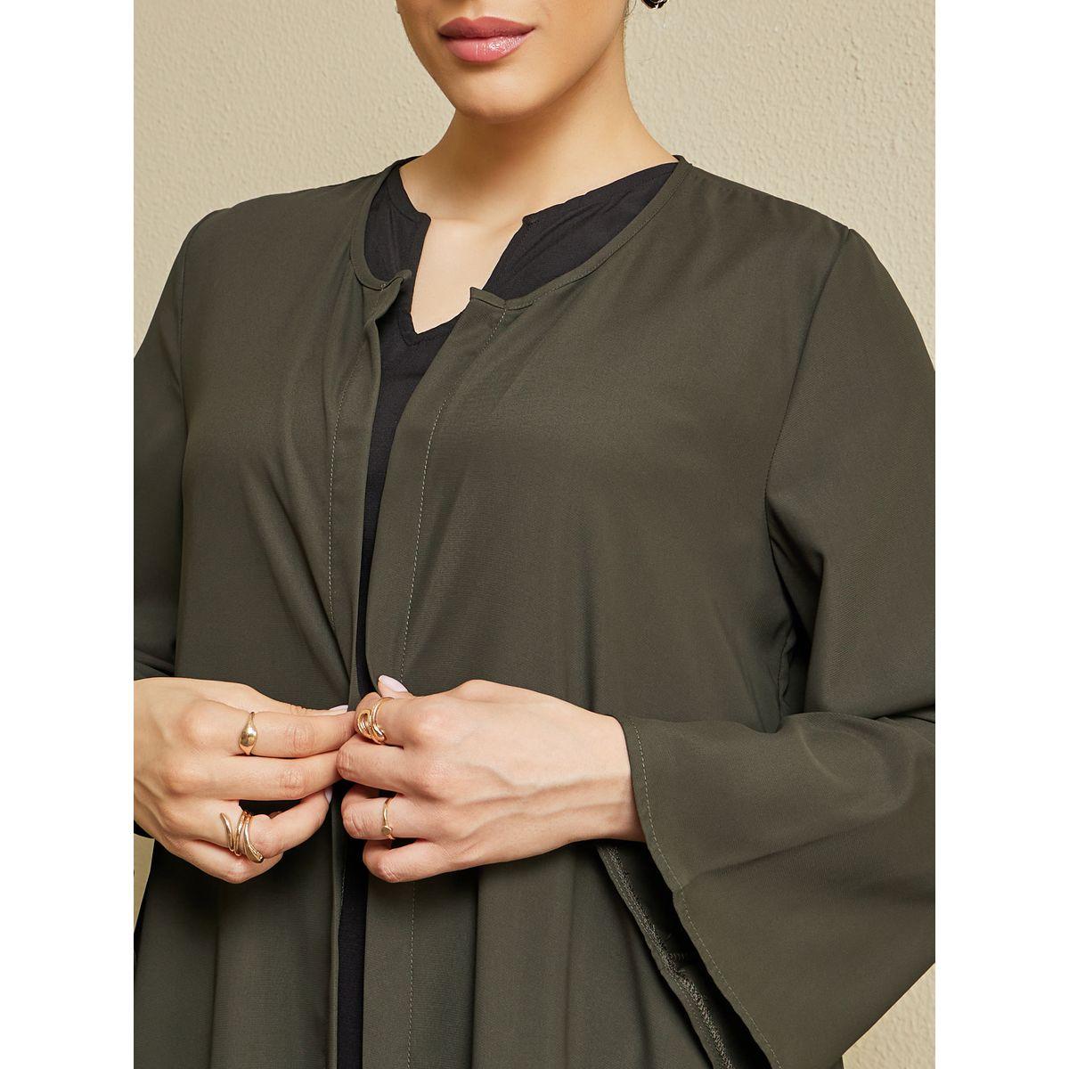 Styli Regular Fit Front Open Crepe Abaya-women-arabicclothing-jalabiyas-image-3