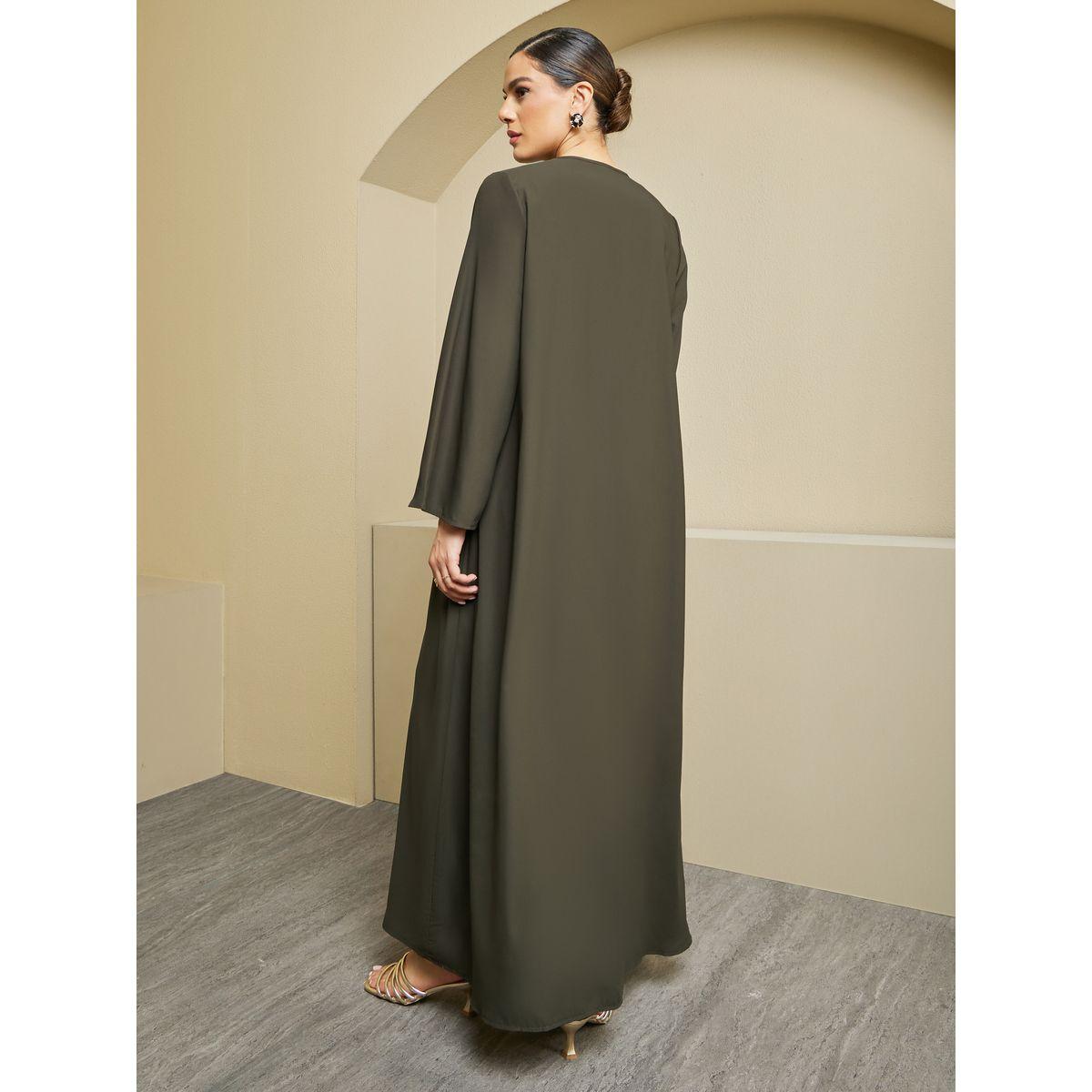 Styli Regular Fit Front Open Crepe Abaya-women-arabicclothing-jalabiyas-image-4