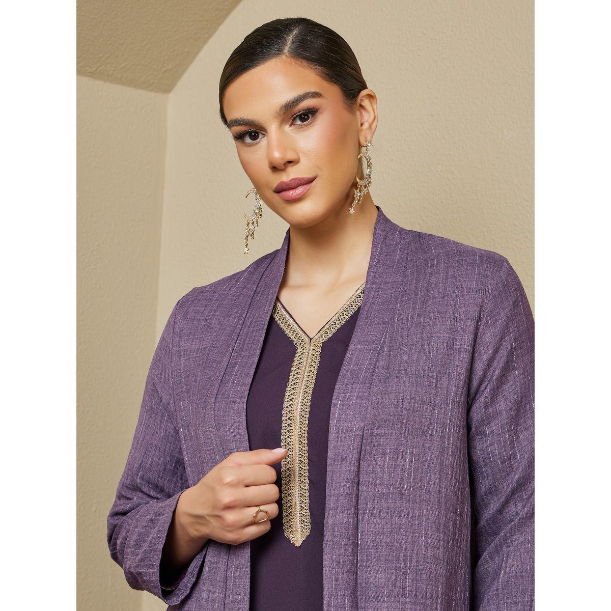 Styli Front Open A-Line Abaya-women-arabicclothing-abayas-image-4