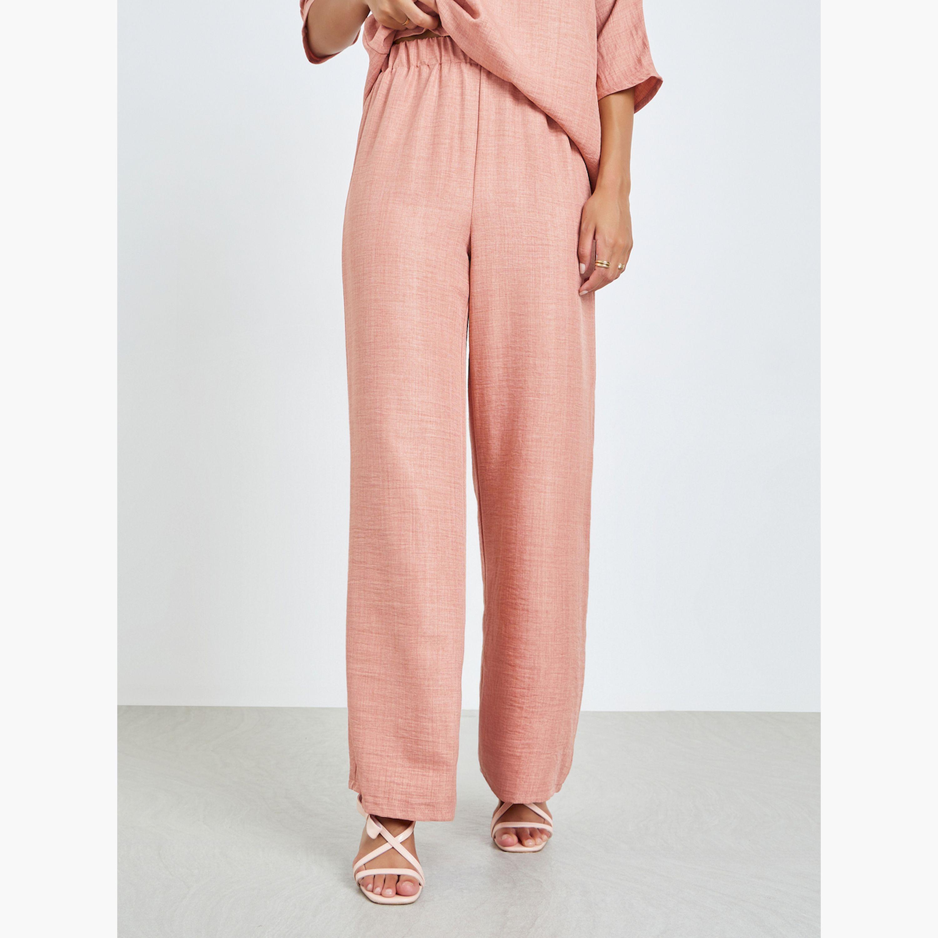 طقم منسق من بنطال بأرجل واسعة وبلوزة فضفاضة-women-arabicclothing-sets-image-5