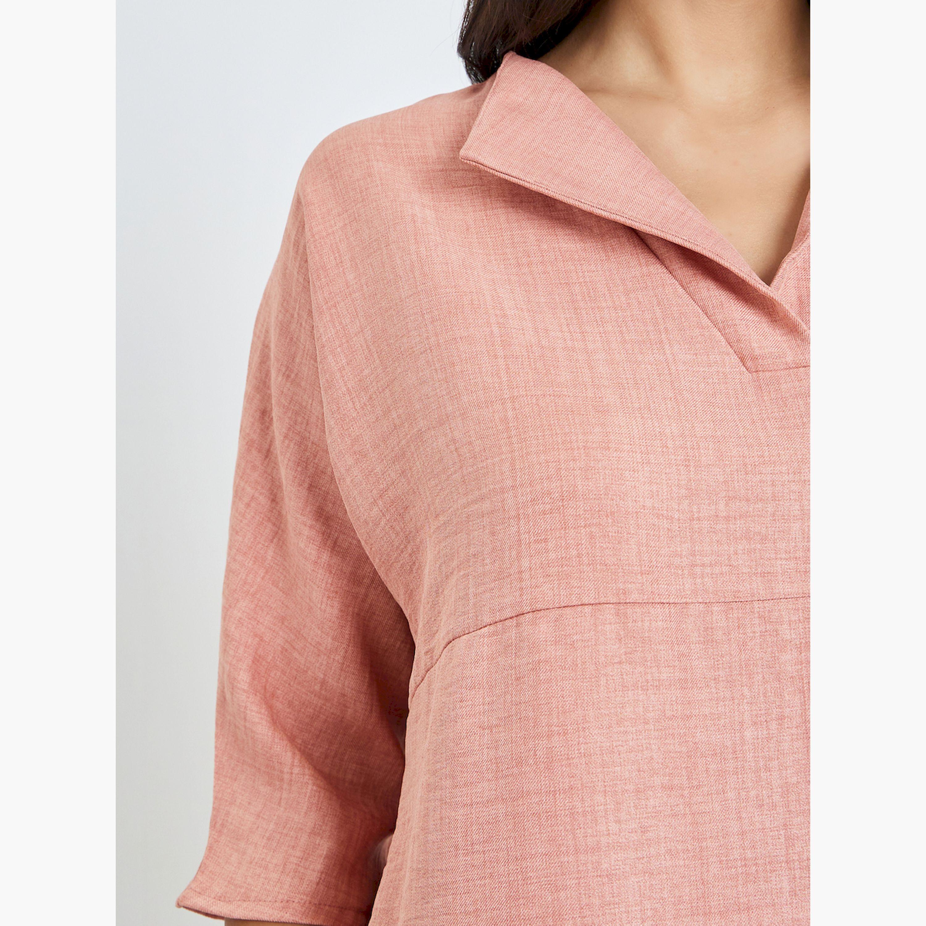 Styli Peach Oversized Top and Wide Leg Pants Co-Ords-women-arabicclothing-sets-image-6