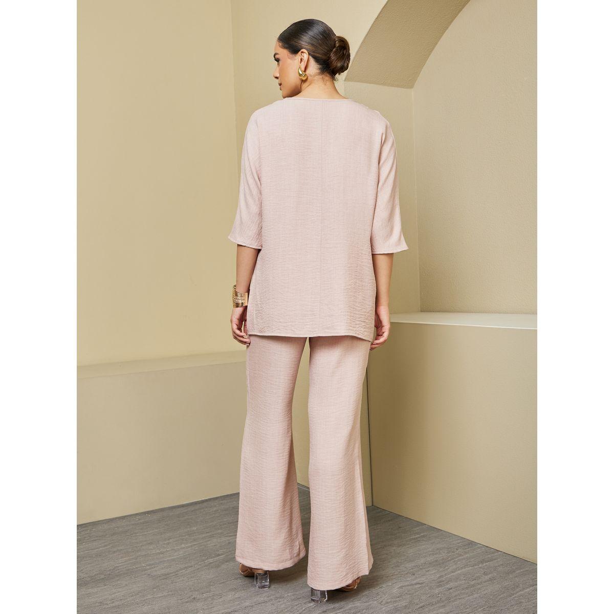Amirah X Styli Oversized Collared Top and Wide Leg Pants Modest Set-women-arabicclothing-sets-image-5