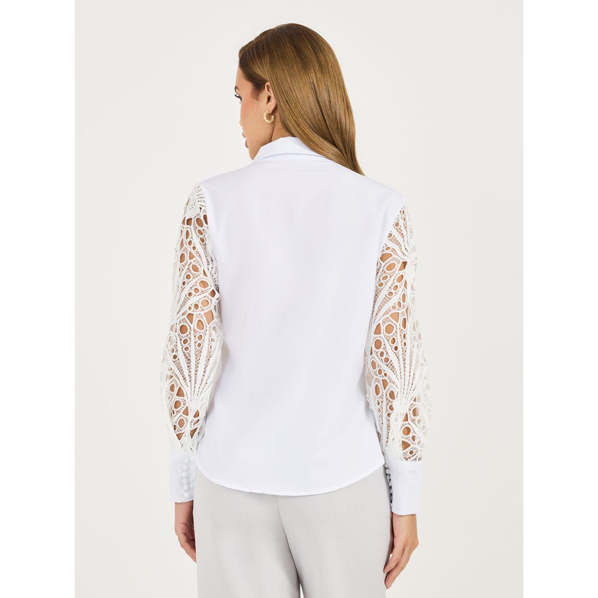 Styli Lace Insert Regular Fit Collared Shirt-women-clothing-shirtsandblouses-shirts-image-5