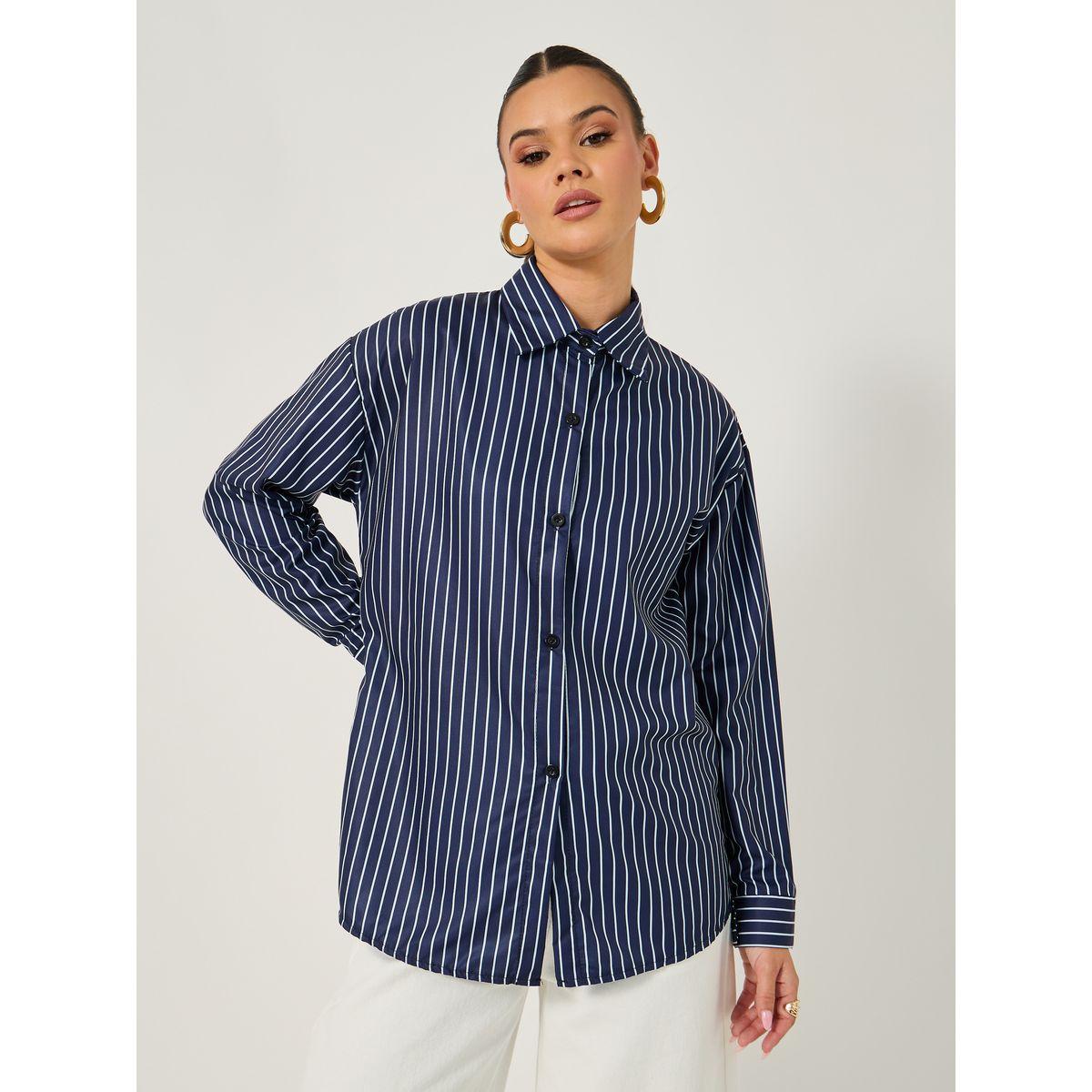 Styli Striped Oversized Collared Shirt-women-clothing-shirtsandblouses-shirts-image-2