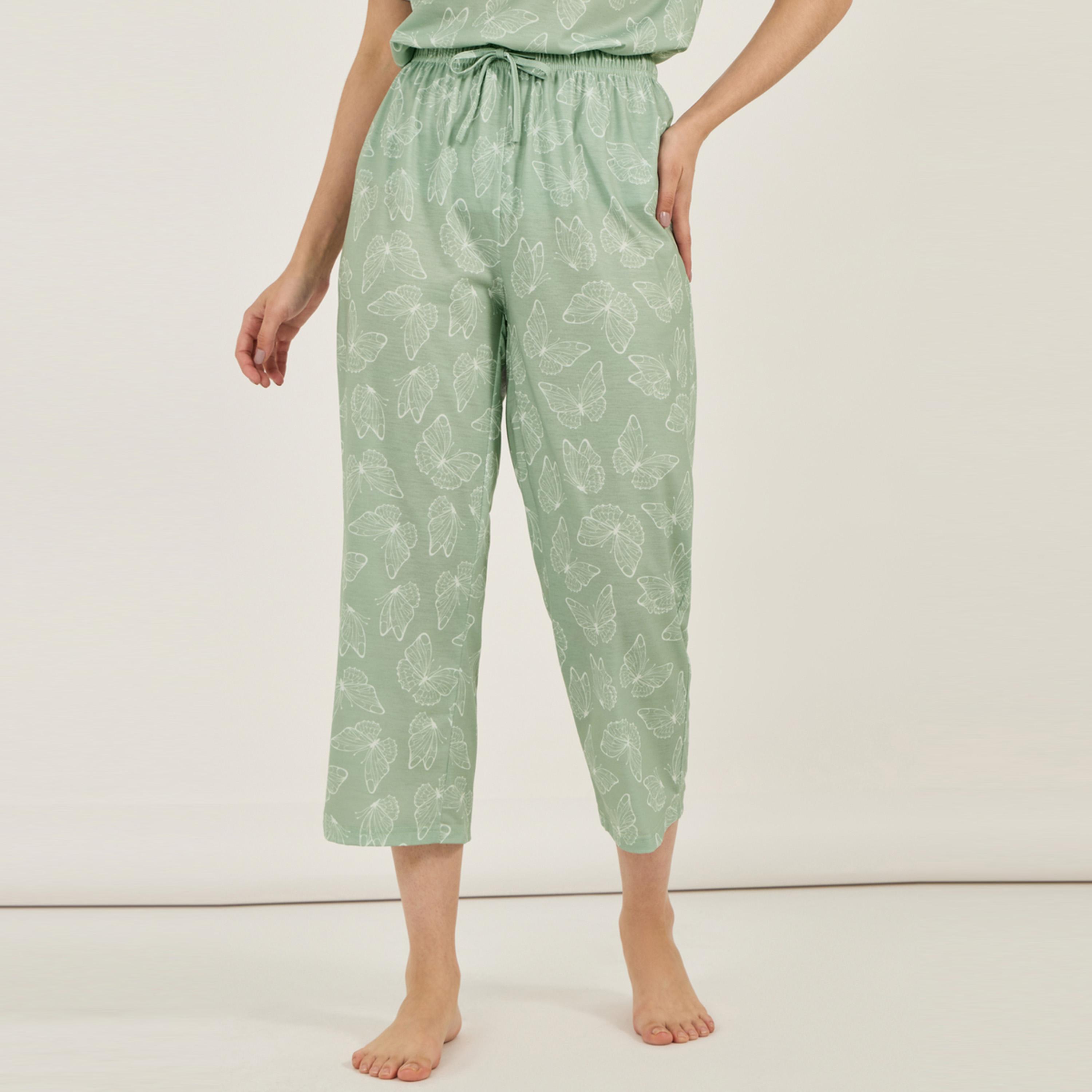 ستايلي - طقم تي شيرت وبنطال برمودا أنوايند - فراشات-women-clothing-nightwear-pyjamas-longsets-image-5