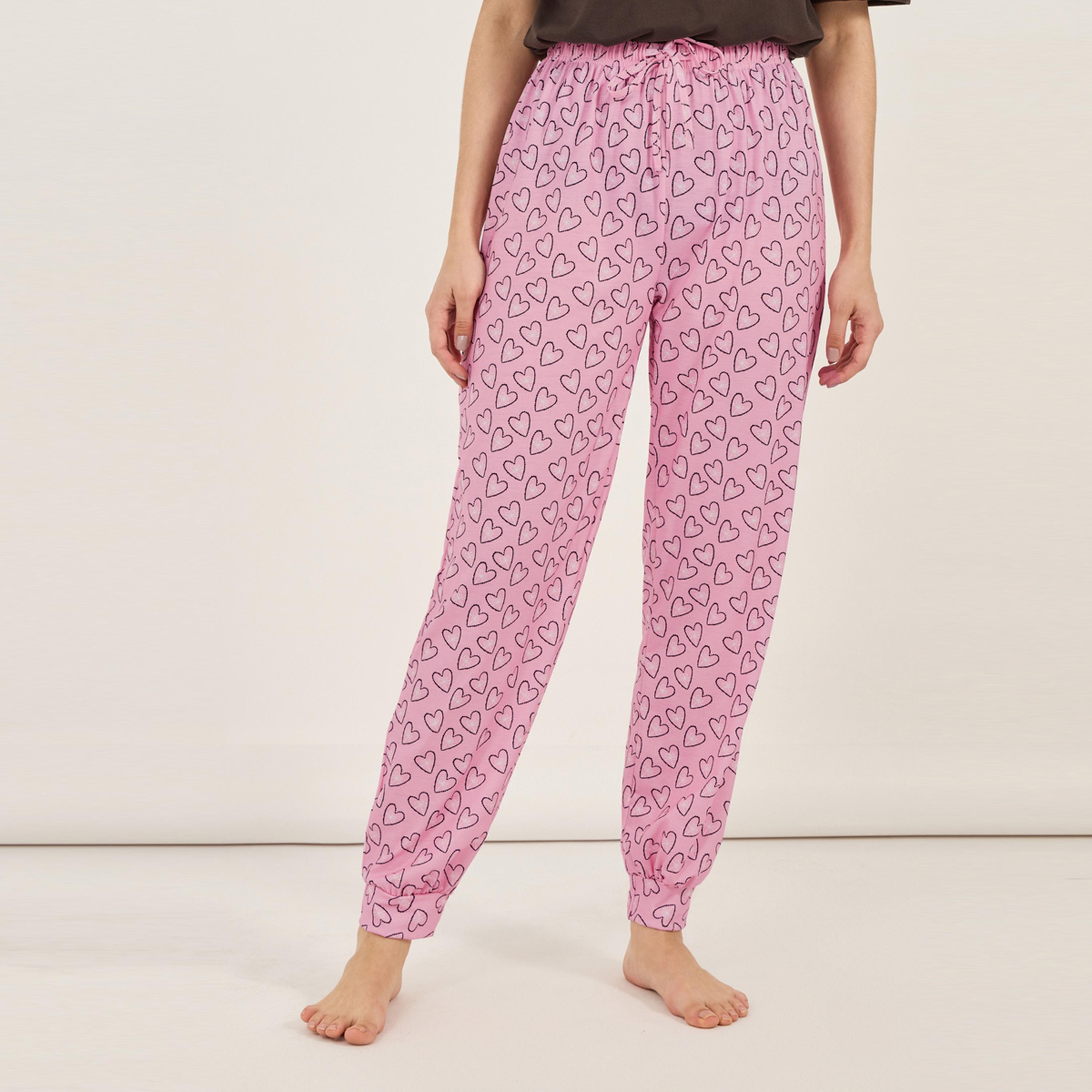 Styli Unwind All You Need Is Love Dropped Shoulder T-Shirt & Heart Pyjama Set-women-clothing-nightwear-pyjamas-longsets-image-6