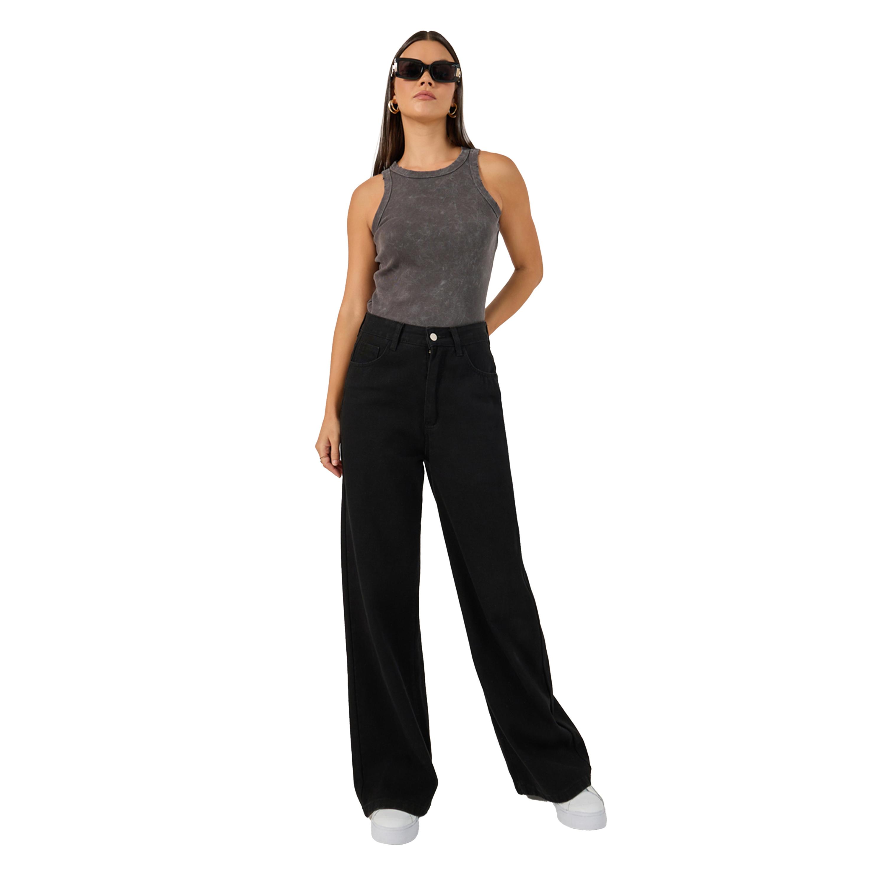 ستايلي - مجموعة من قطعتين - قميص داخلي محبوك مضلع مغسول بالحامض-women-clothing-tshirts-image-4