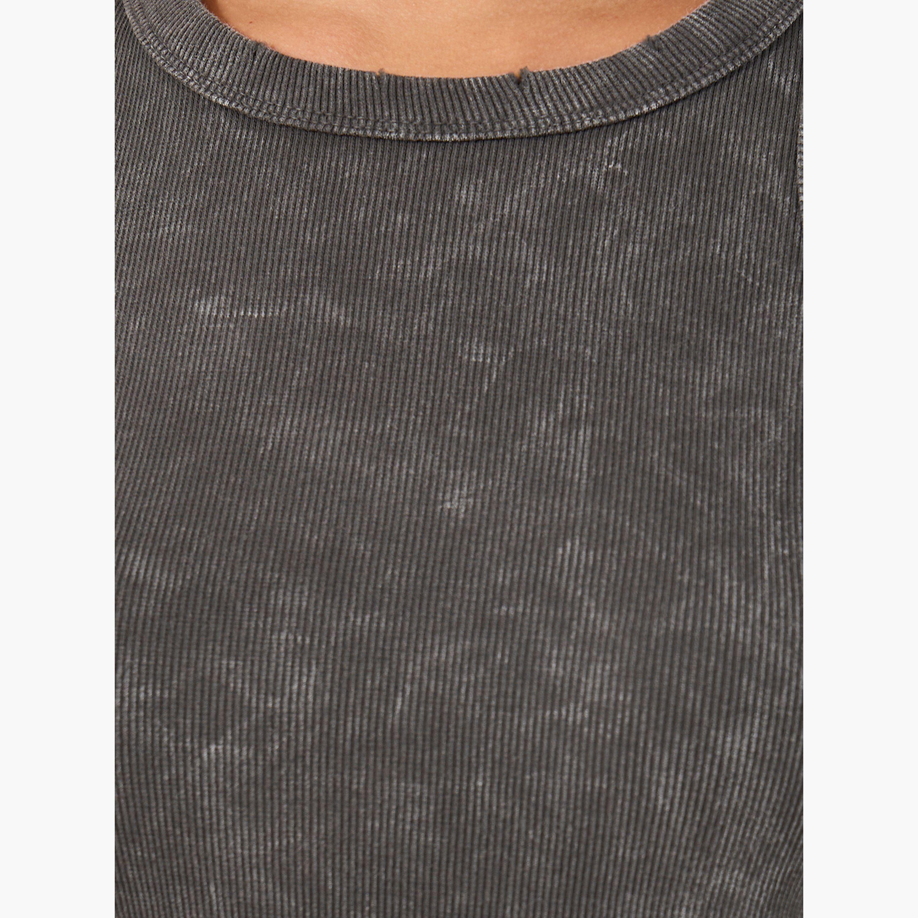 ستايلي - مجموعة من قطعتين - قميص داخلي محبوك مضلع مغسول بالحامض-women-clothing-tshirts-image-5