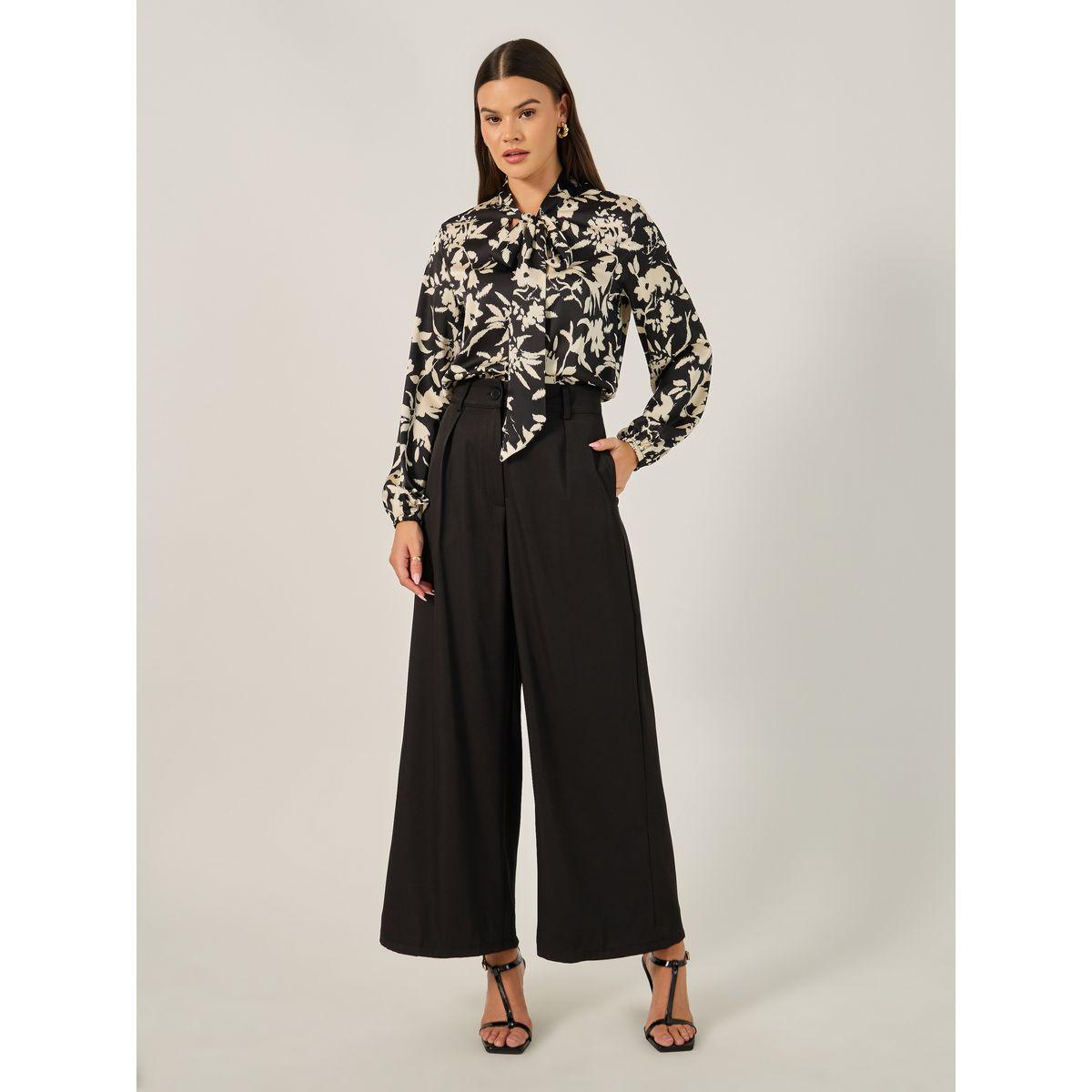 بلوزة مطبعة بالكامل بأكمام بالون وياقة بأربطة-women-clothing-shirtsandblouses-blouses-image-2