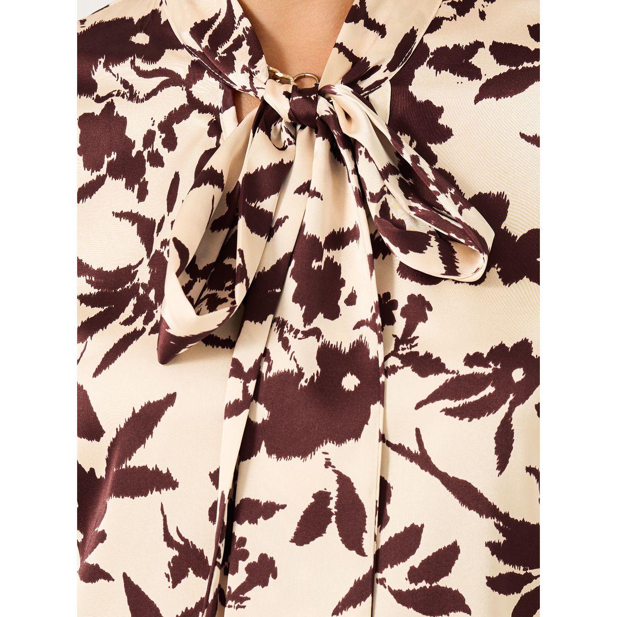 Floral Print Balloon Sleeve Blouse with Neck Tie Detail-women-clothing-shirtsandblouses-blouses-image-6