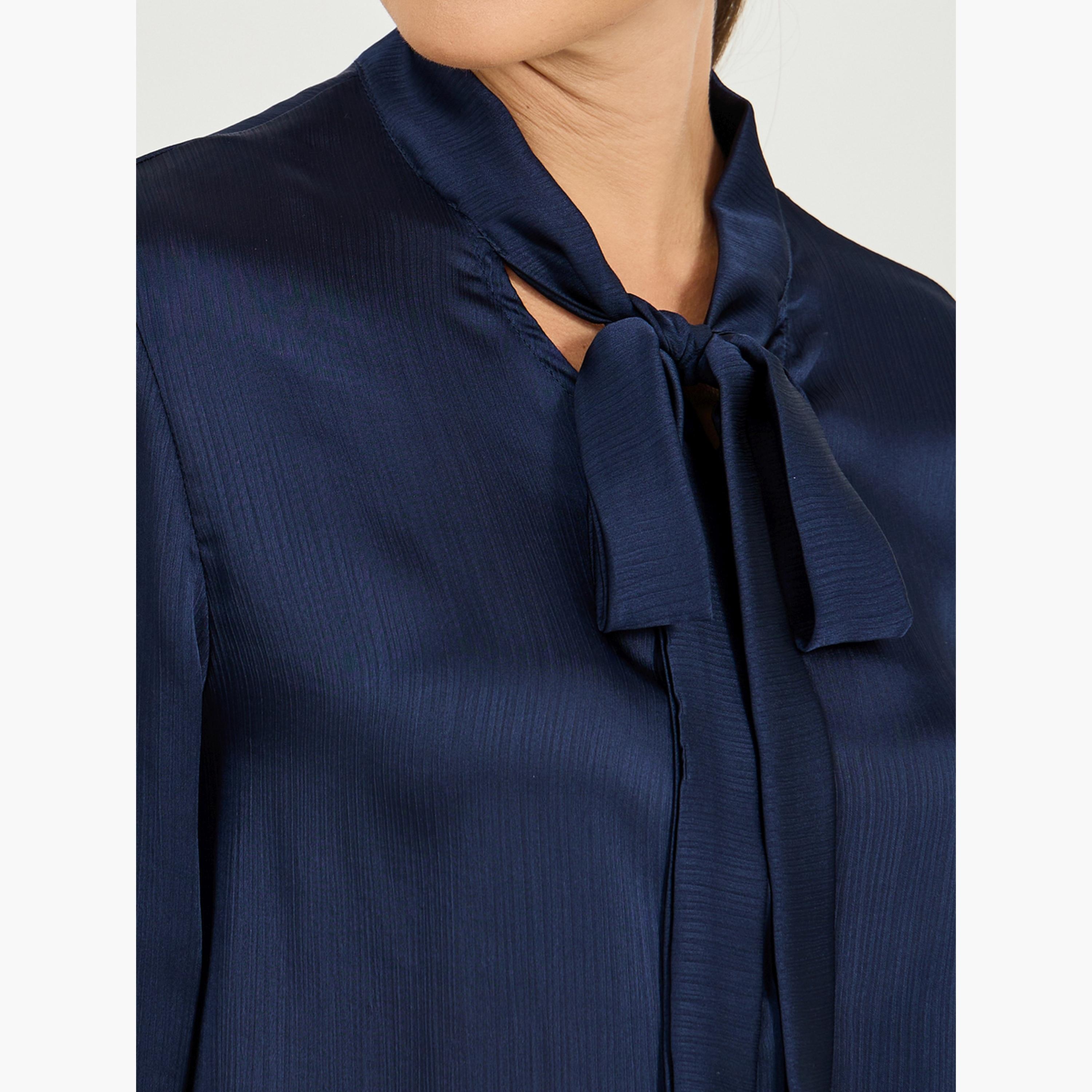 ستايلي - بلوزة بمقاس عادي مع تفاصيل رباط-women-clothing-shirtsandblouses-blouses-image-5