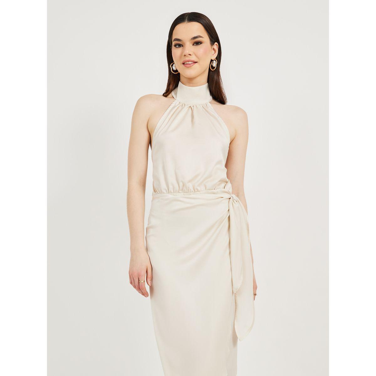فستان ميدي بياقة مربعة وأربطة جانبية-women-clothing-dresses-image-3