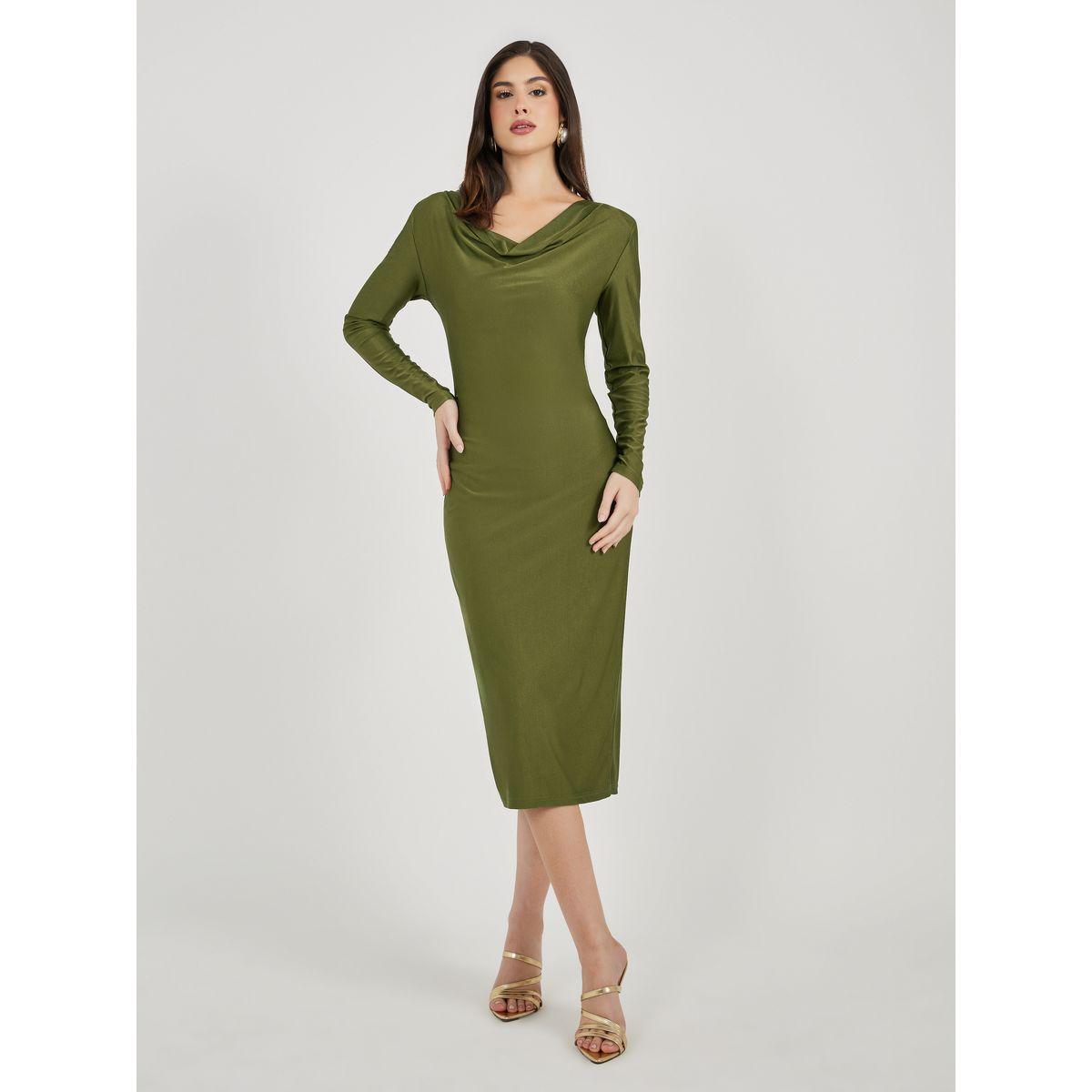 Styli Solid Cowl Neck Bodycon Midi Dress-women-clothing-dresses-image-1