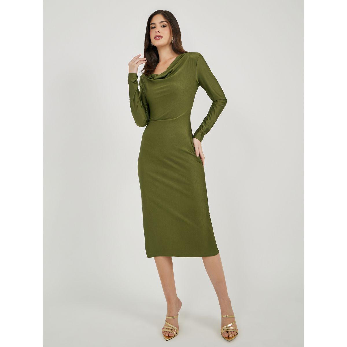 فستان ميدي ضيق بياقة منسدلة-women-clothing-dresses-image-3