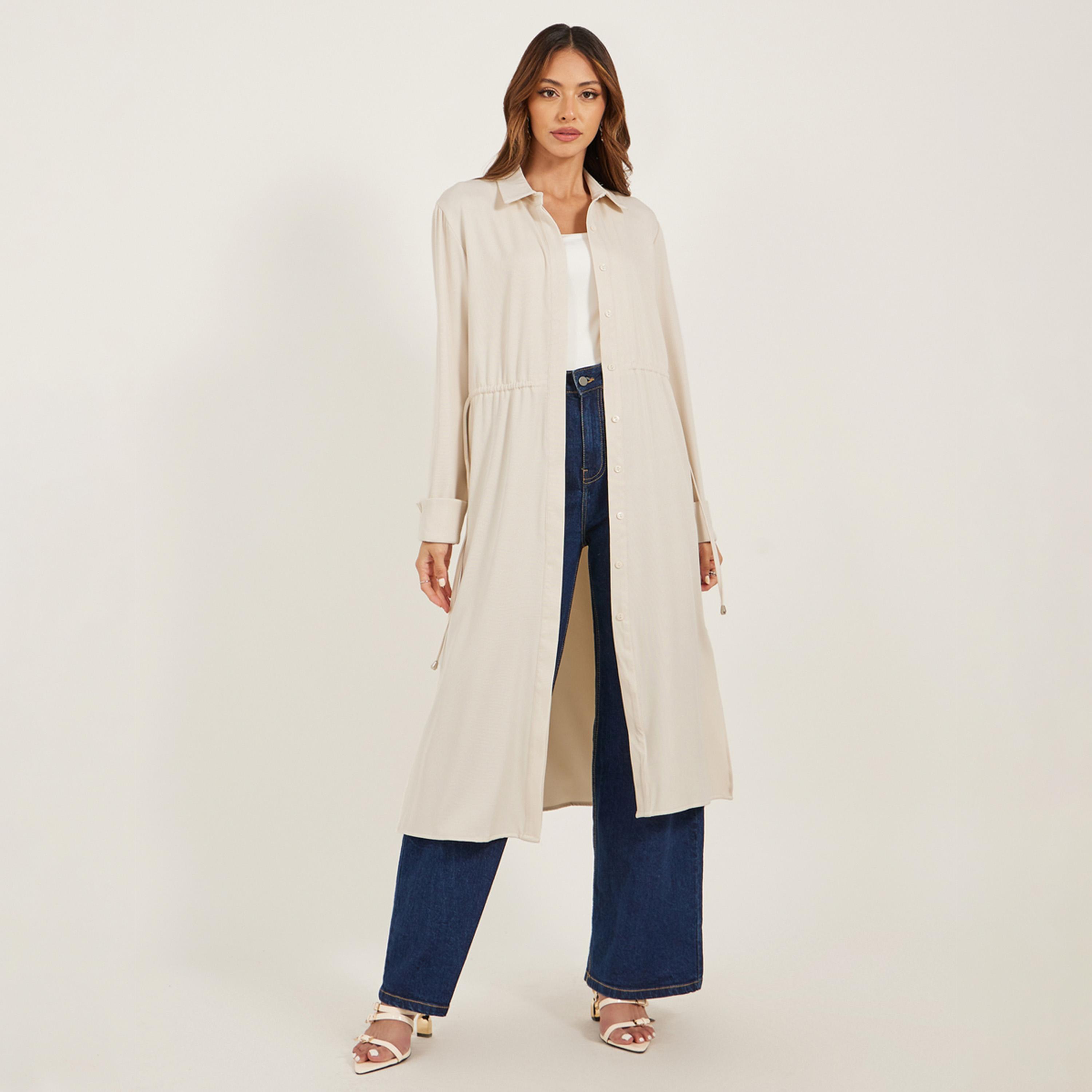 Styli Regular Fit Midi Kimono with Tie-Up Detail-women-clothing-shirtsandblouses-shirts-image-1