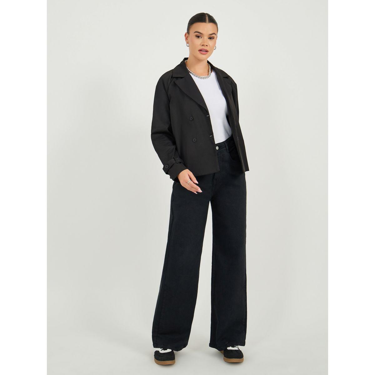 جاكيت ترنش بقصة بوكسي مع صفين أزرار-women-winterwear-coatsandjackets-jackets-image-4