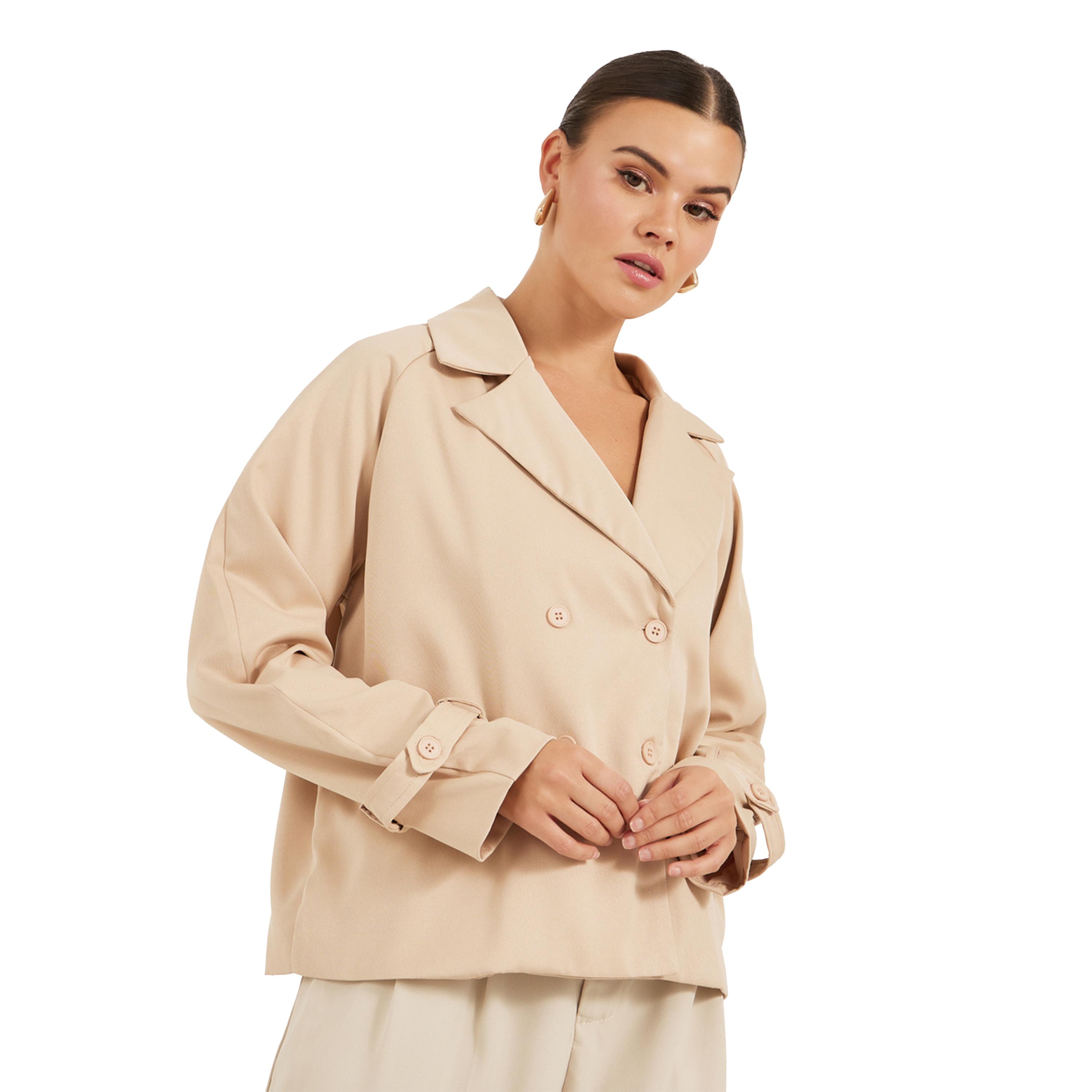 Styli Boxy Fit Regular Length Double Breasted Trench Jacket-women-winterwear-coatsandjackets-jackets-image-1