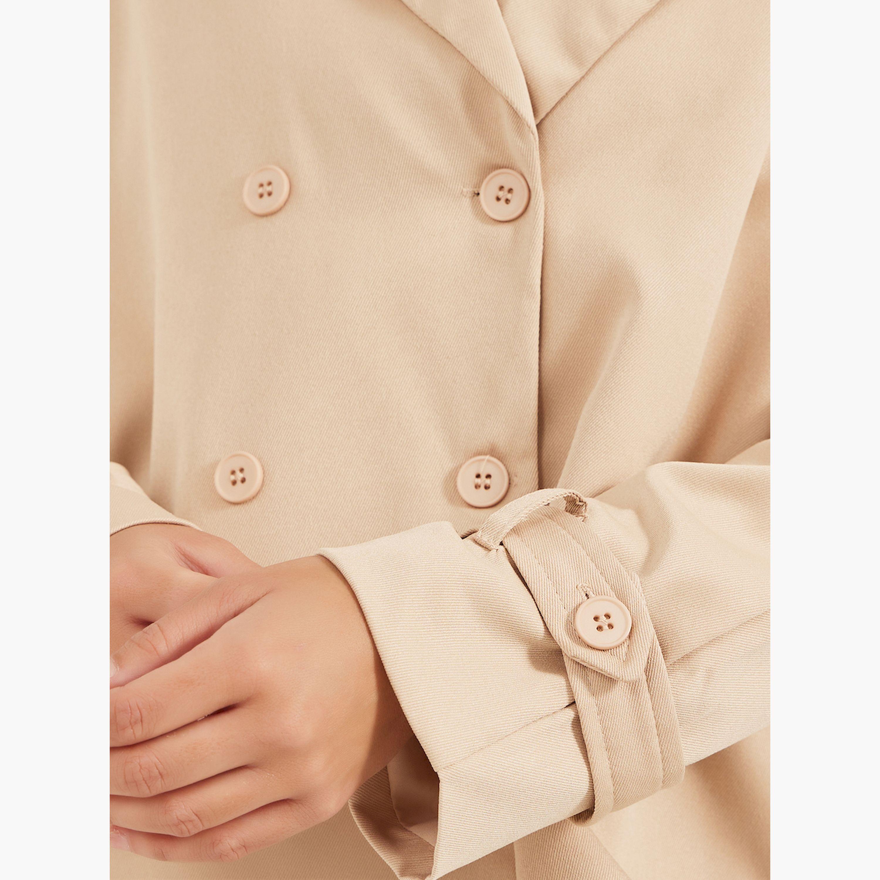 Styli Boxy Fit Regular Length Double Breasted Trench Jacket-women-winterwear-coatsandjackets-jackets-image-4