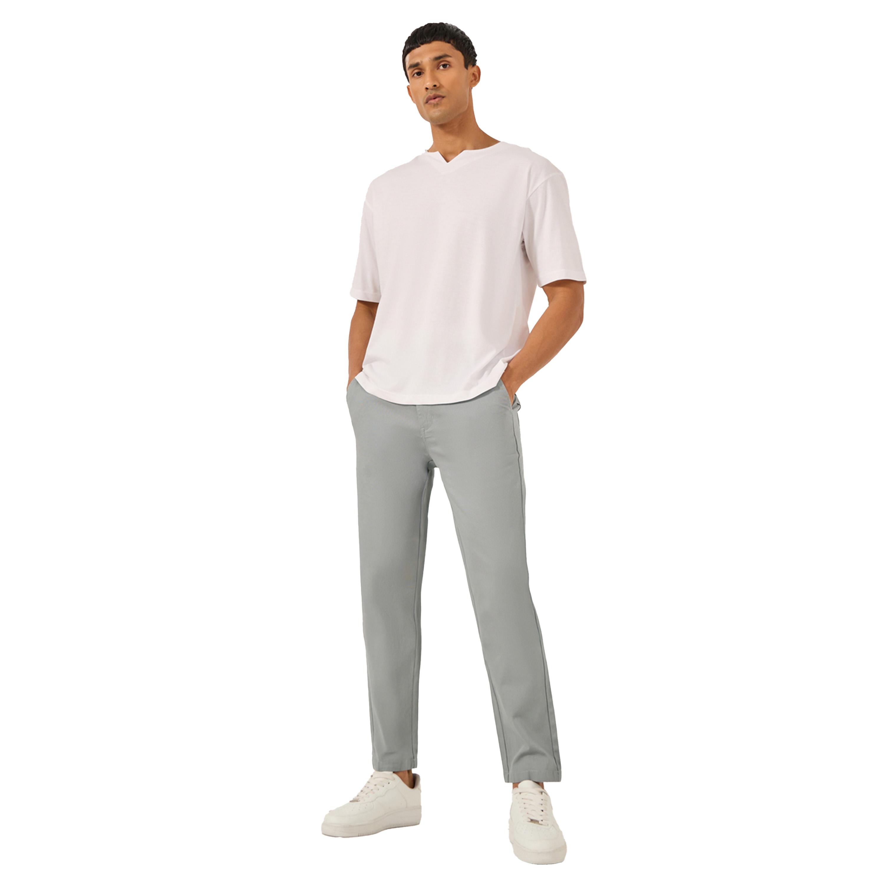 ستايلي -  بنطال تشينو قطني ضيق متوسط الارتفاع-men-clothing-bottoms-trousersandchinos-trousers-image-2